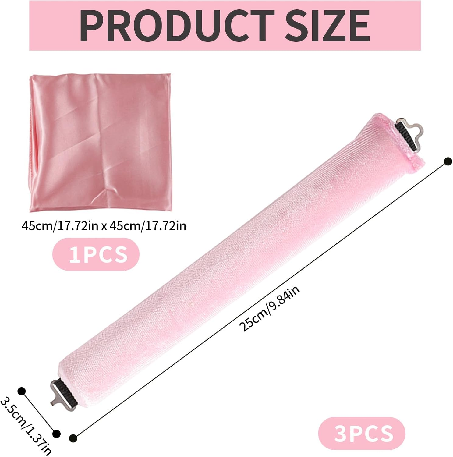 3 Pieces Heat Free Curls, Hanging Curling Rods Hair Curler without Heat, for All Hair Types Heatless Overnight Blowout Rods, for Long Hair Heatless Hair Curlers image number 6