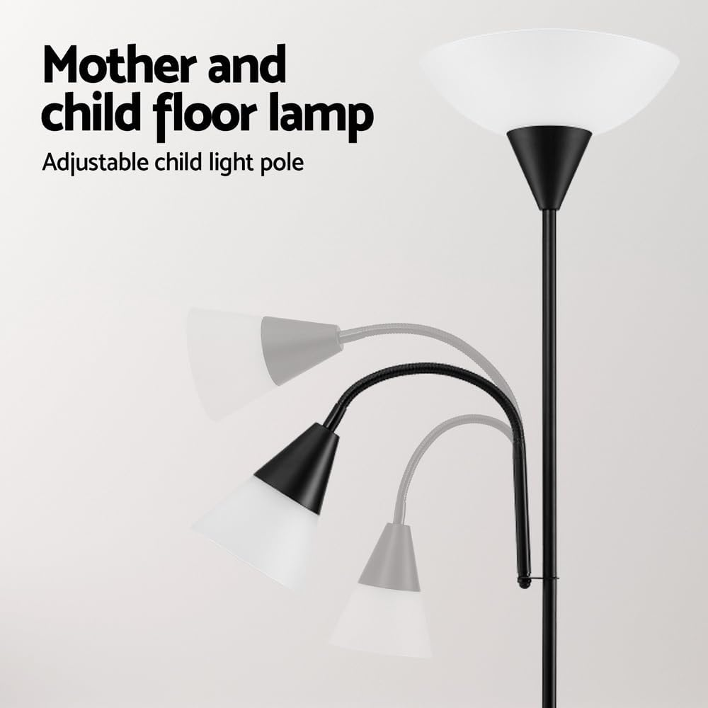 Artiss Floor Lamp Mother and Child Modern Home Living Room Office Reading Black image number 5