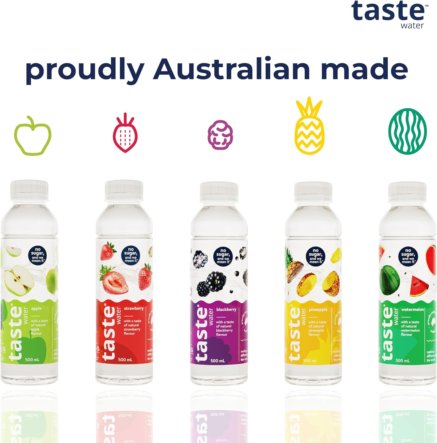 Taste Water Natural Apple Flavour, Fruit-Infused Water for a Healthy Lifestyle, Zero-Calorie Hydration, Zero Sugar, No Preservatives, No Sweeteners, 12 X 500Ml image number 3