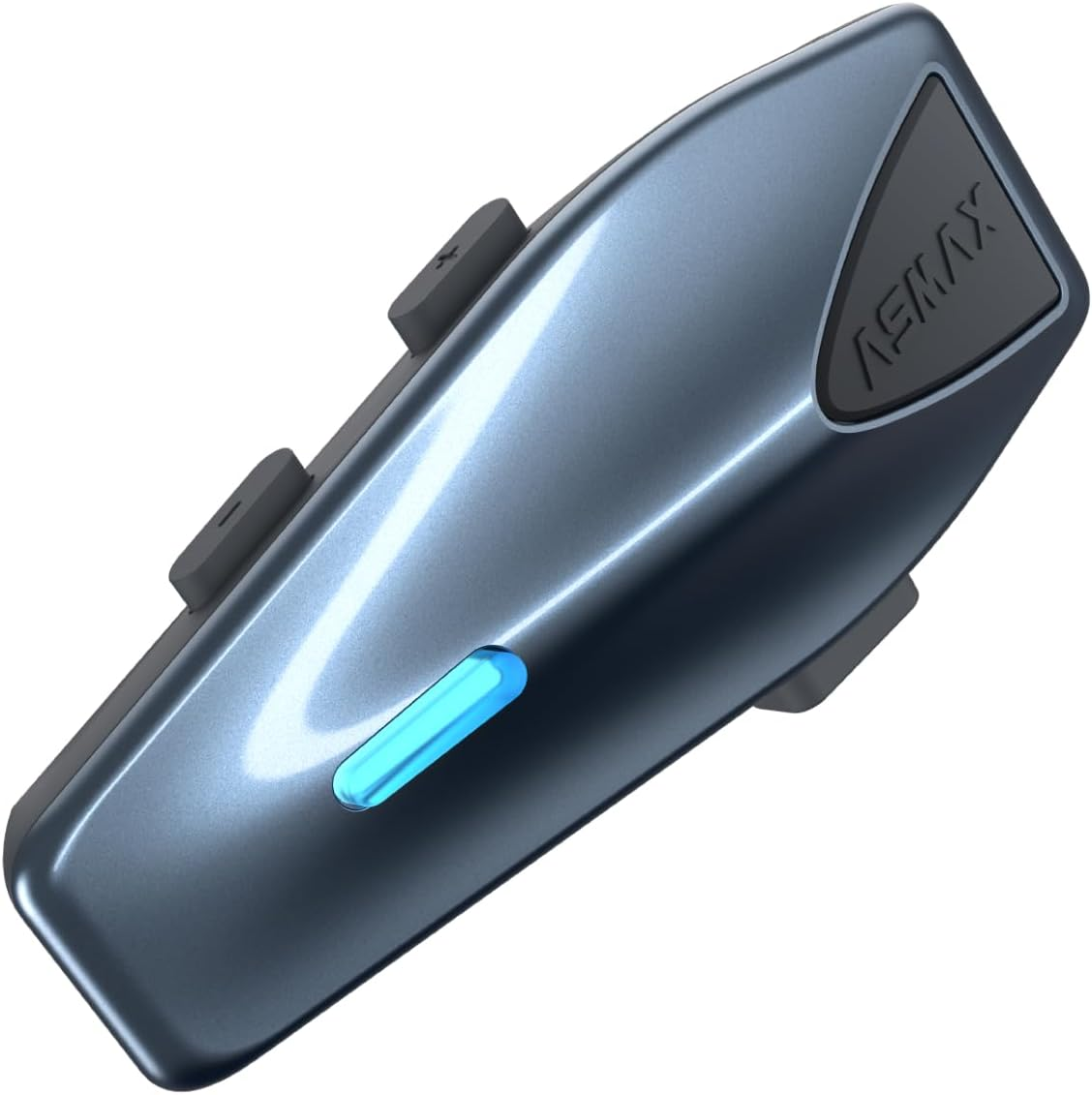 ASMAX S1 Motorcycle Bluetooth Headset, 8 Riders Mesh Helmet Communication Systems with FM Radio, AI Voice Control Motorcycle Intercom, 60 Min Fast Charging, Auto Volume Control for ATV, Single Pack