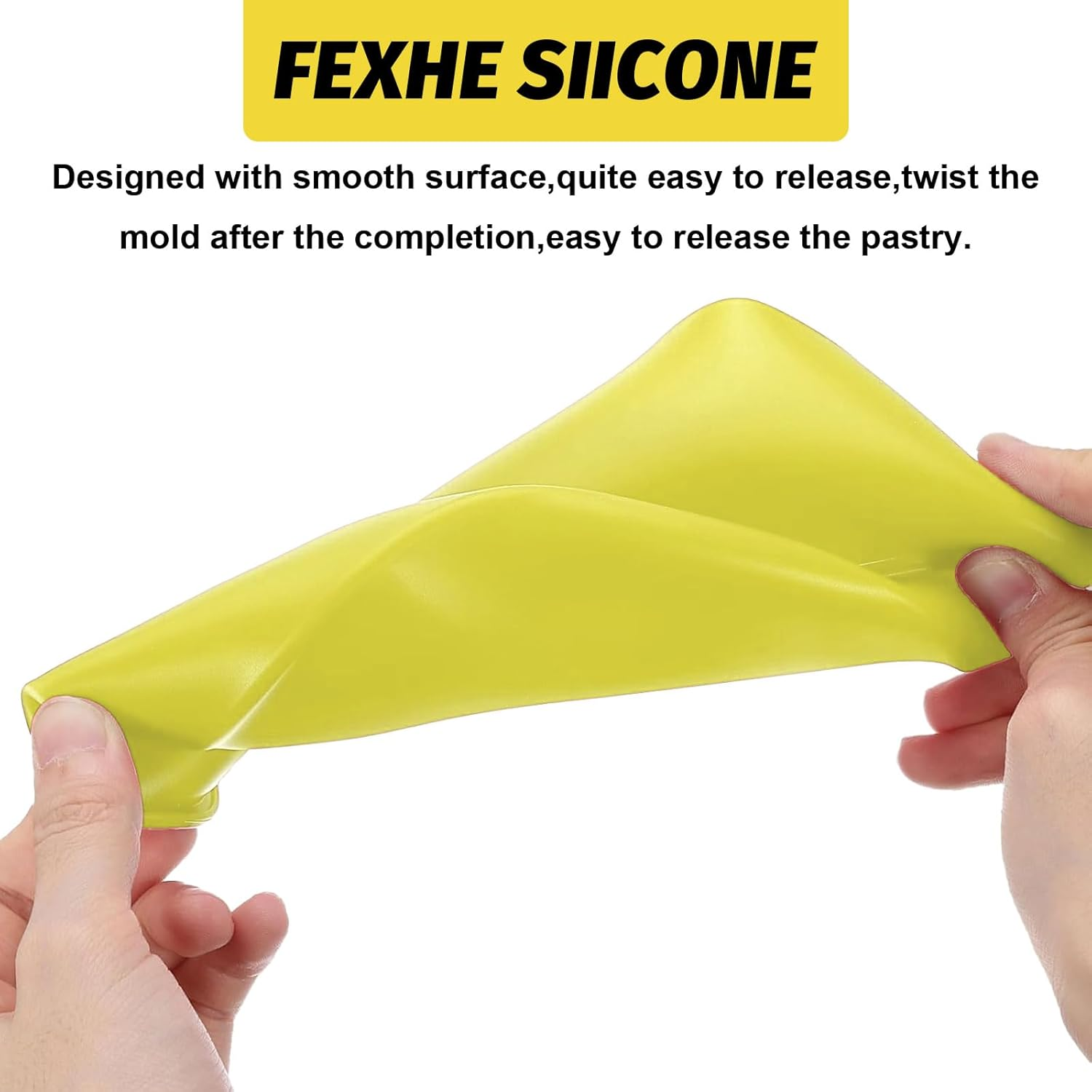 Silicone Moulds Cake Pan, Non-Stick Silicone Baking Moulds for Mini round Cakes, Cheesecake, Brownies, Desserts, Oven, Microwave & Dishwasher Safe (Yellow, 4Inch) image number 2