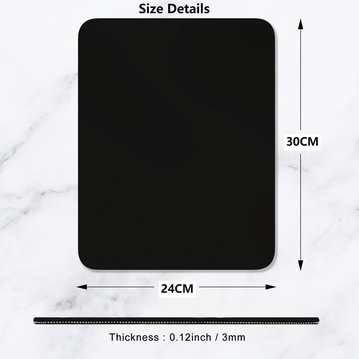 30X24Cm Black Leather Mouse Pad + White Smiley Wrist Rest | Non-Slip Desk Mat for Laptop & Computer | Office Essentials for Workers image number 6