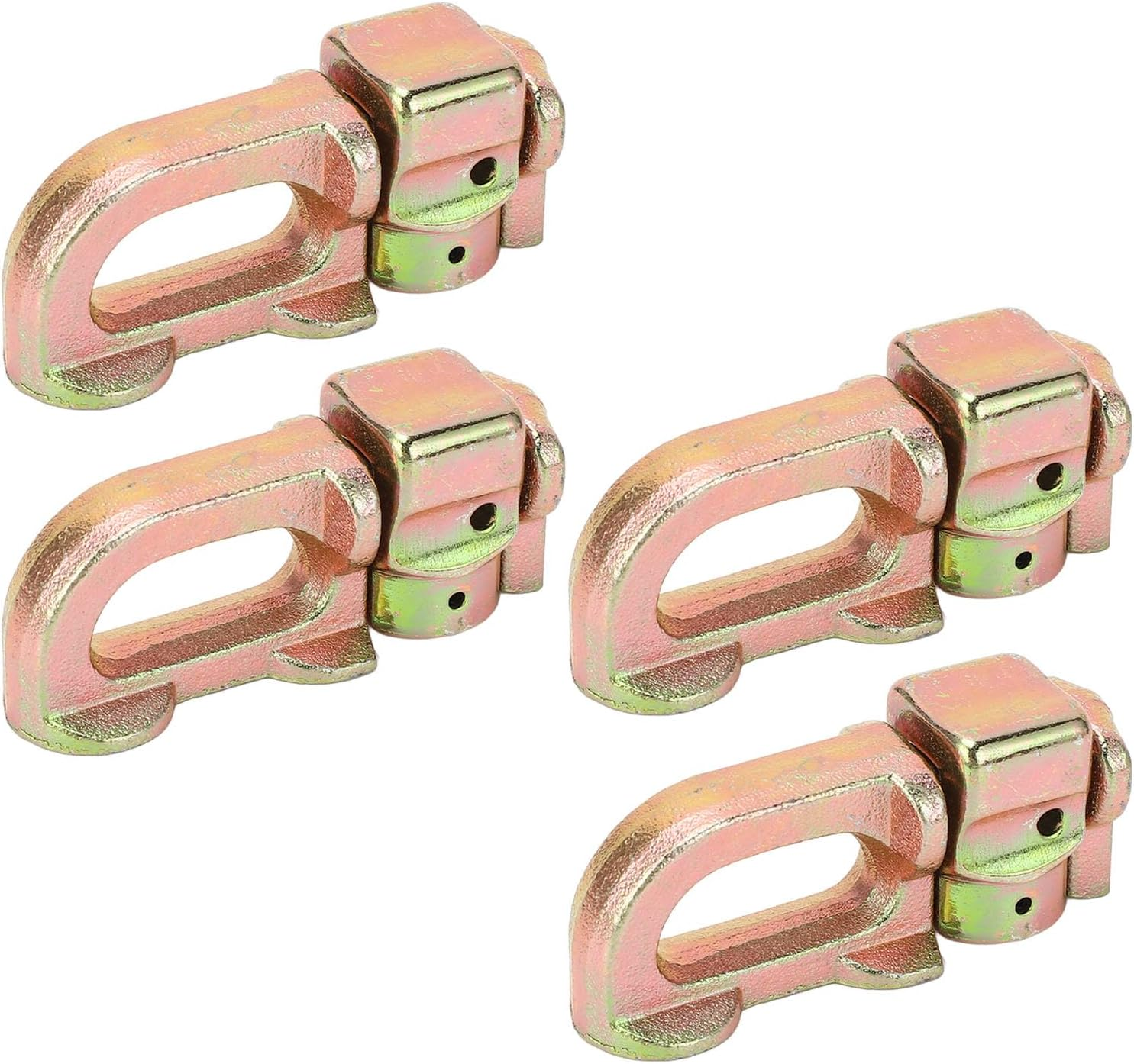 L Track Double Stud Tie down Fitting Heavy Duty Carbon Steel L Track Rail Double Stud Fitting Secures for Truck Bed Trailer Rv 4Pcs (Black)