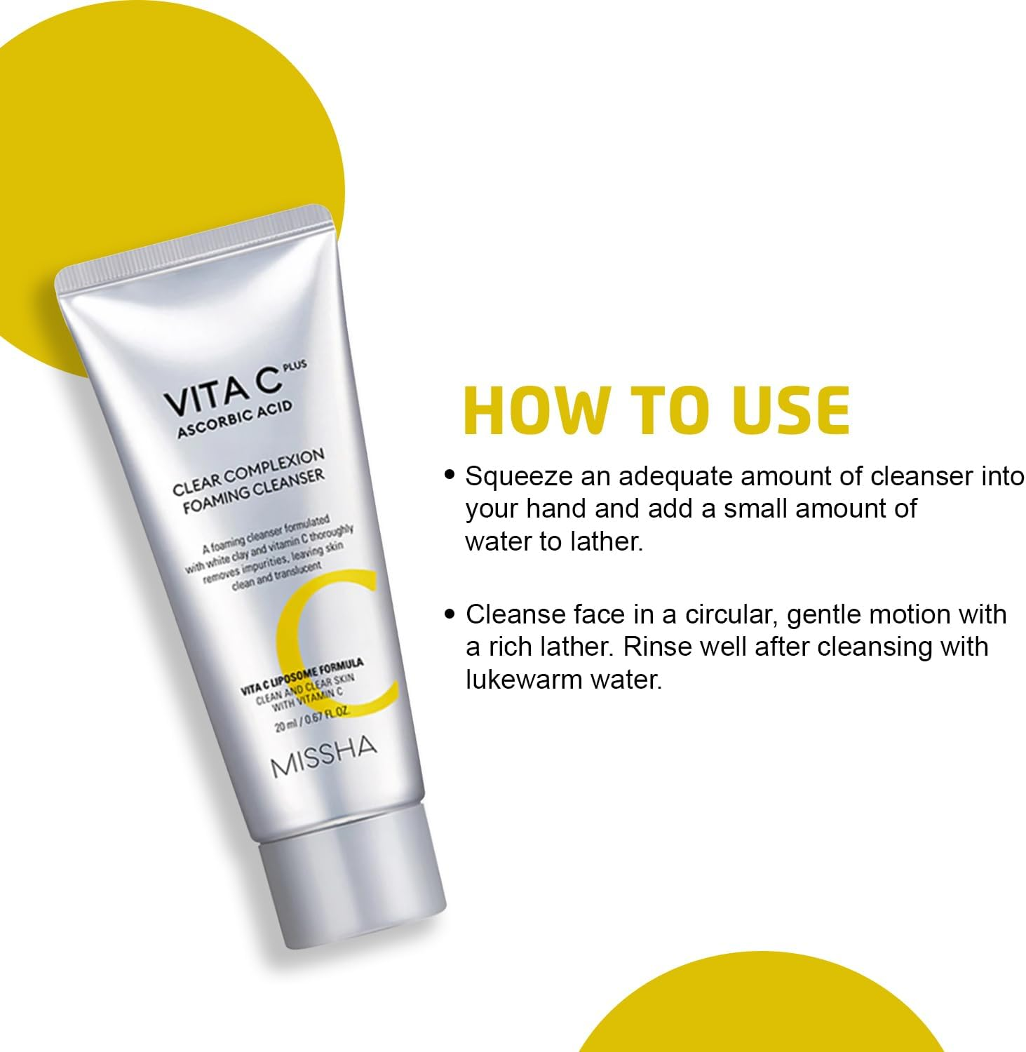 Missha Vita C plus Clear Complexion Foaming Cleanser 120 Ml image number 1