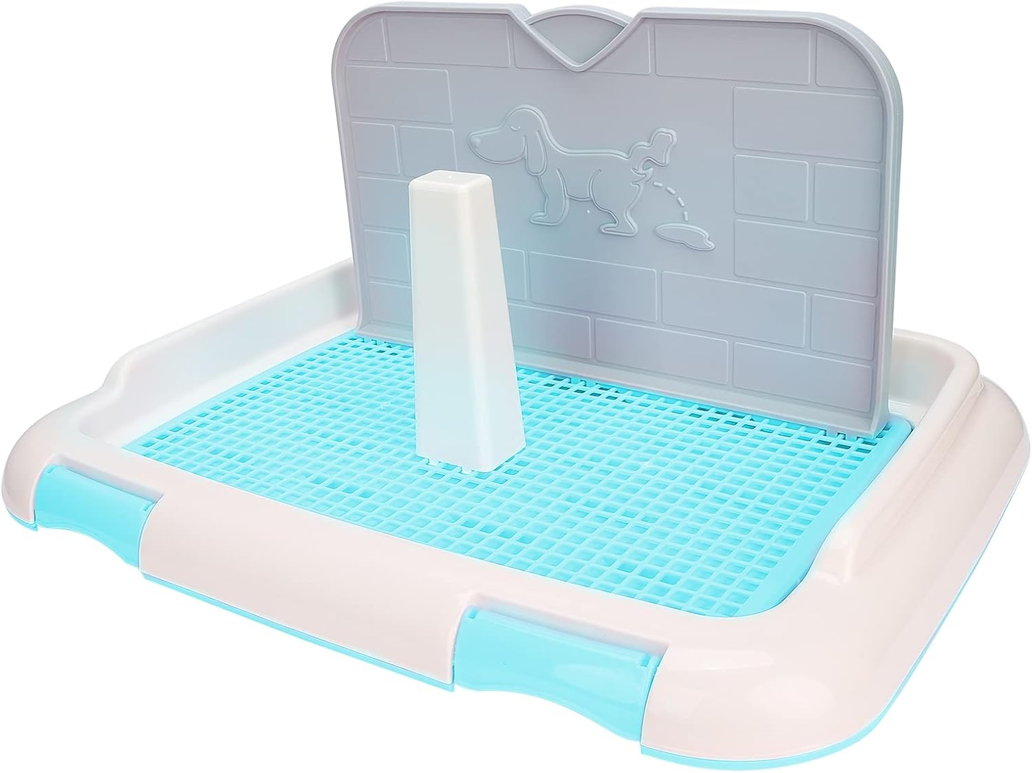Xtevu Indoor Dog Toilet - Puppy Training Tray with Cat Potty Fence - Pet Toilet System - Dog Litter Tray (Bleu)