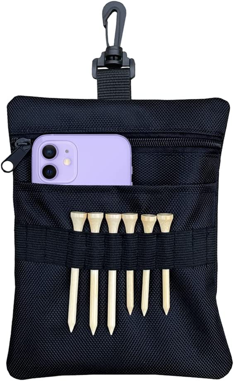 CORECISE Golf Tee Pouch Bag,Zipper Golf Ball Bag,Golf Accessory Pouch,Golf Accessories for Men