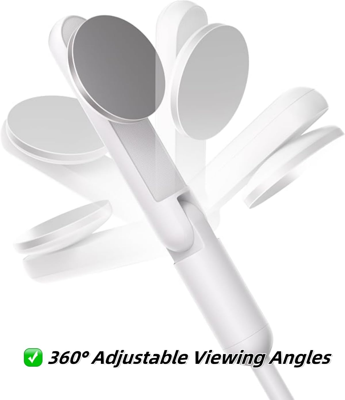 NQQNQQ M-TM 【90CM】 Magnetic Gooseneck Phone Holder for Bed & Desk, 360&deg; Rotation, Sturdy Arm Compatible with Iphone 15/14/13/12 Pro Max, Overhead Mount for Live Streams & Zoom (White) image number 5