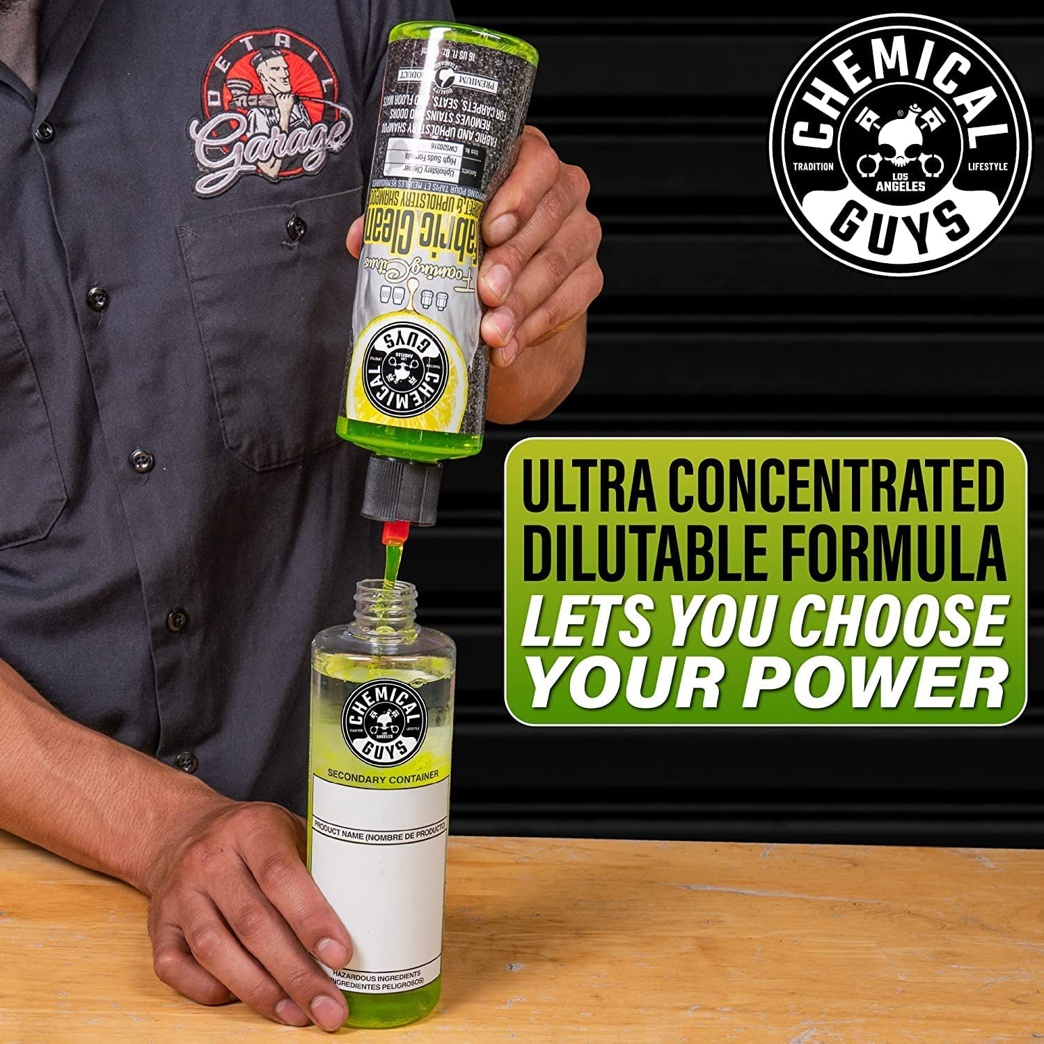 Chemical Guys Foaming Citrus Fabric Clean Kit, 473Ml &ndash; Carpet & Upholstery Cleaner with Drill Brush &ndash; Removes Stains, Dirt & Odours from Car Seats, Floor Mats & Carpets &ndash; Fresh Citrus Scent