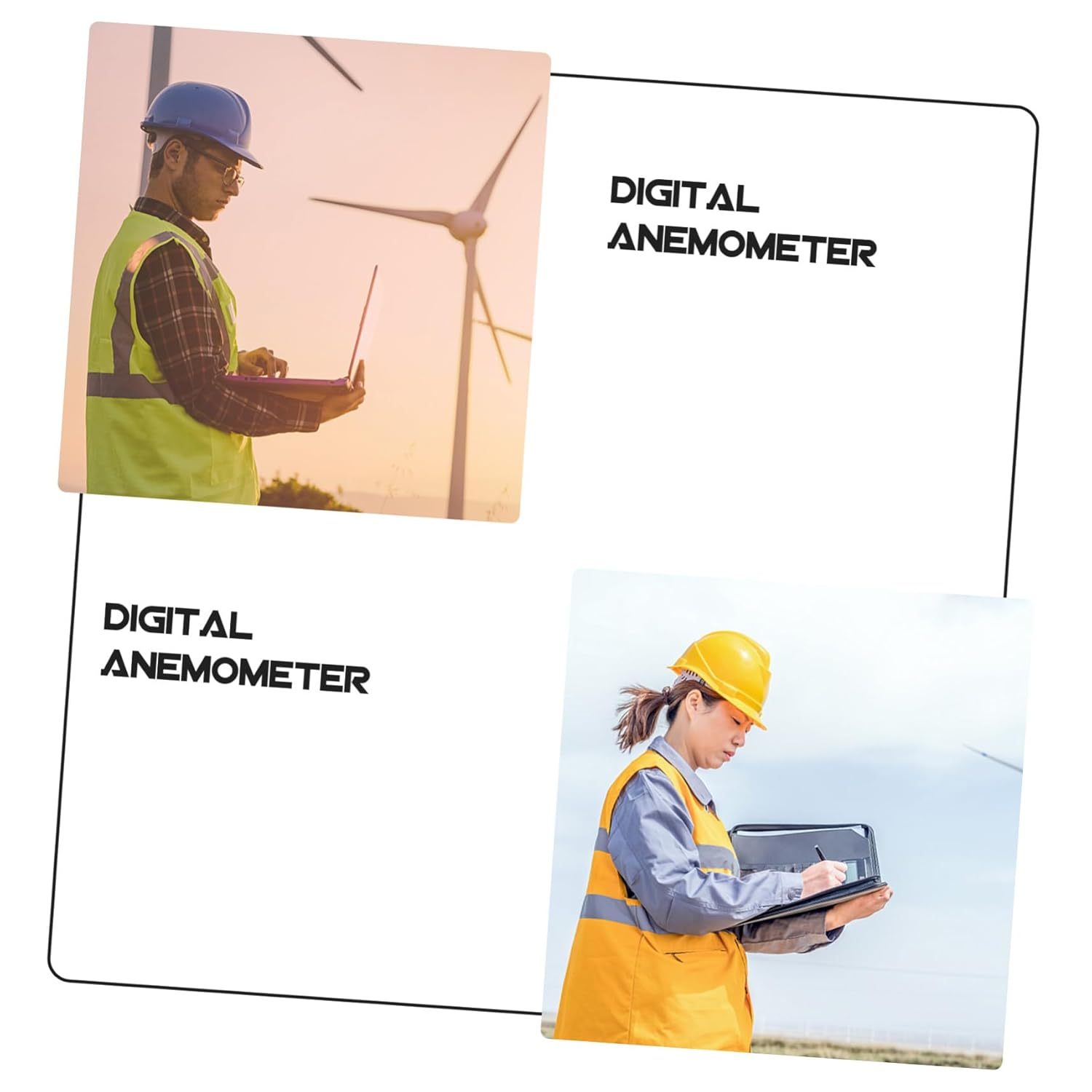 Digital Handheld Anemometer Wind Speed Meter Temperature Measurement and Backlight Screen Display for Air Flow Velocity and Wind Velocity Measurement