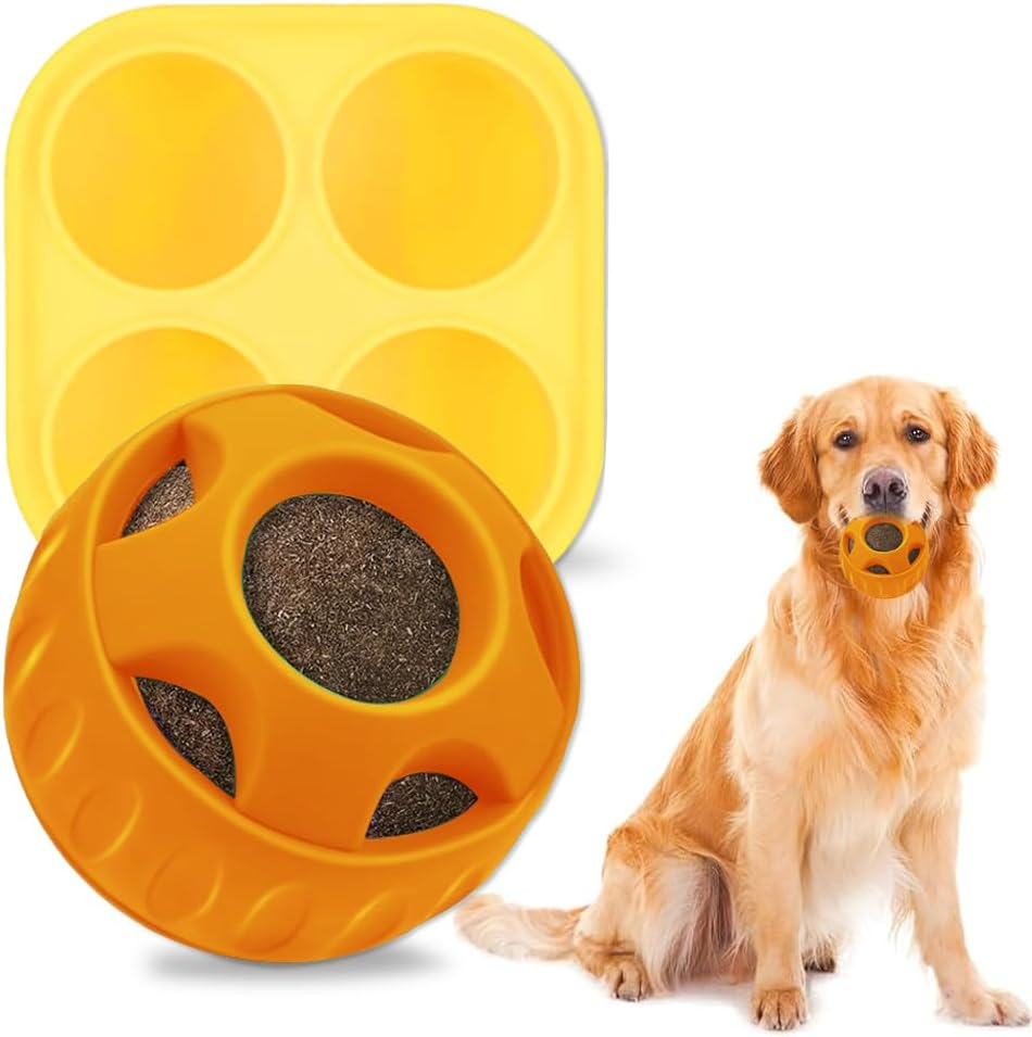 XPJBKC Lick Ball for Dogs, Dog Toy Ball, Woof Pupsicle, Durable Lick Ball Dog Set, Pupsicle Dog, Anxiety Relieve Interactive Dog Toy (Ball + Tray)