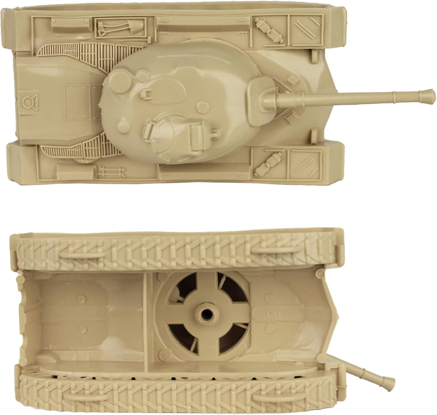 Tim Mee Toy Timmee Toy Tanks for Plastic Army Men - Tan WW2 3Pc Made in USA - Tan image number 5