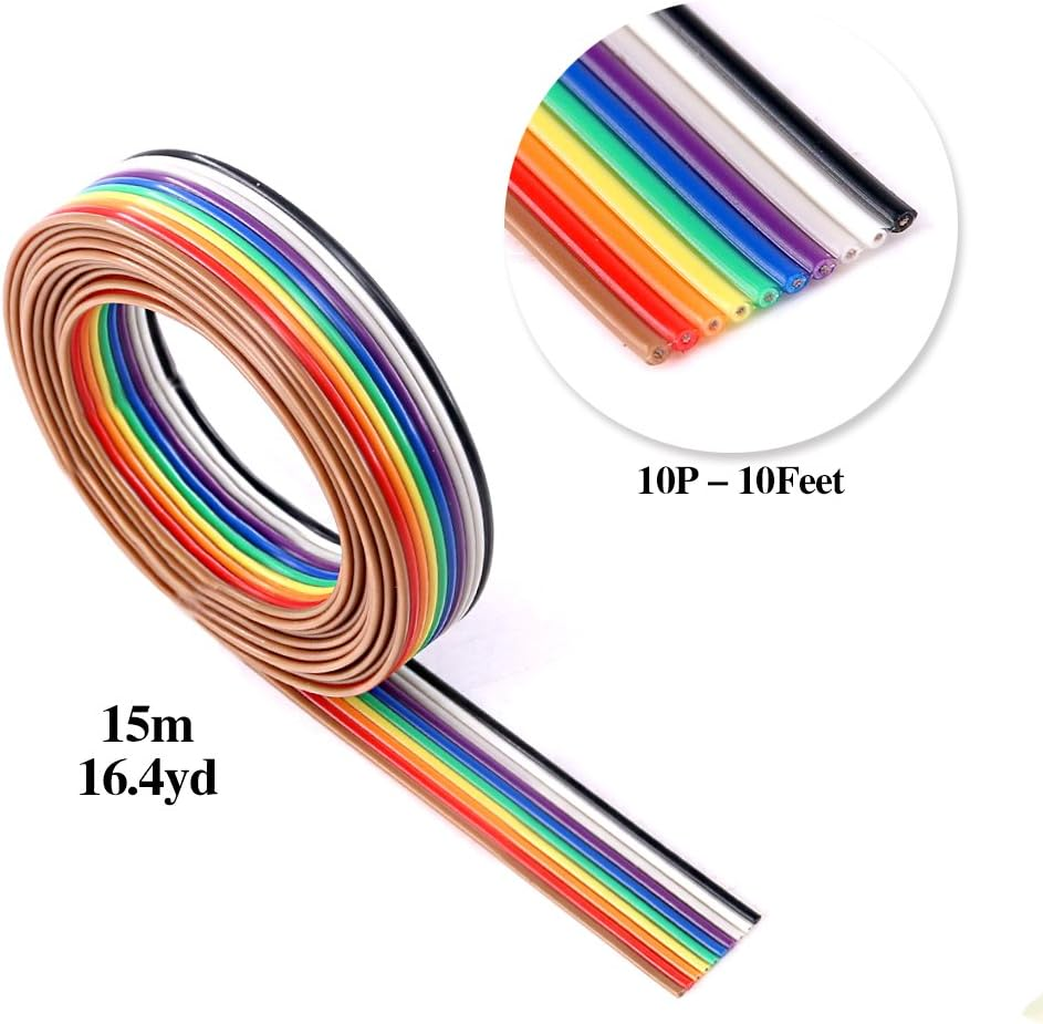 Glarks 700Pcs 2.54Mm Pitch 1/2/3/4/5/6/7/8 Plug Dupont Connector Housing Male/Female Pin Connector with 10 Wire Rainbow Color Flat Ribbon IDC Wire Cable Assortment Kit - Jst-Xhp 2 3 4 5 6 7 8 9 image number 6