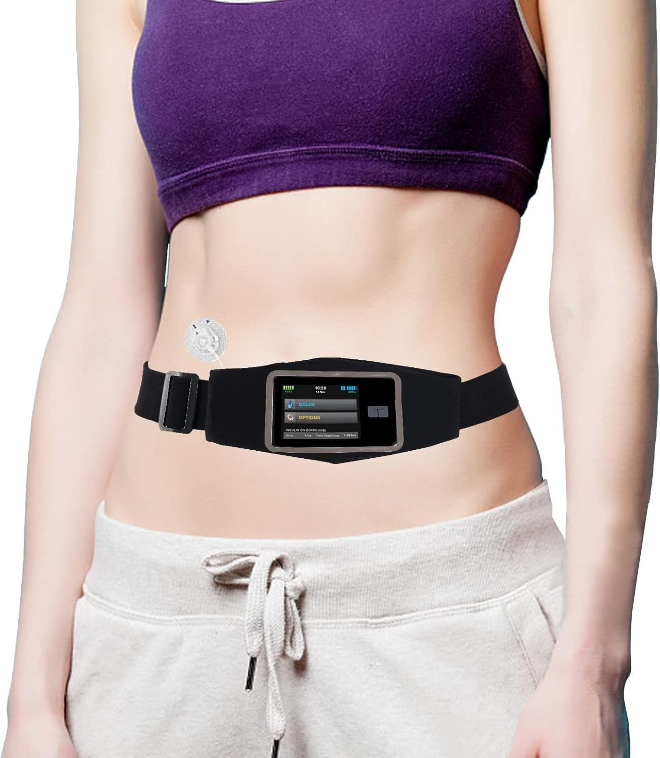 Insulin Pump Belt - Insulin Pump Holder for Tandem T:Slim/X2 & CGM Receiver, Diabetic Supplies Pouch with Zipper, Adjustable Waist Band Compatible with Glucose Meters/Test Strips/Epipen,Adult image number 1