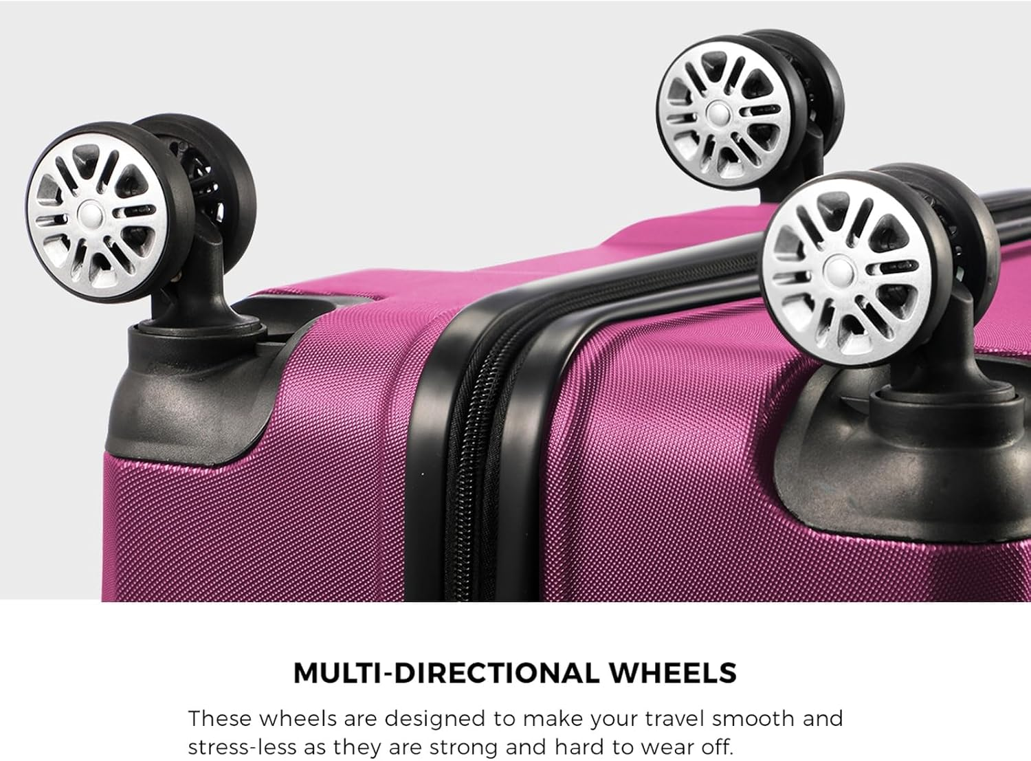 Mazam Luggage 28" Suitcase Trolley Set with Lock Storage Hard Case for Travel, Magenta image number 4