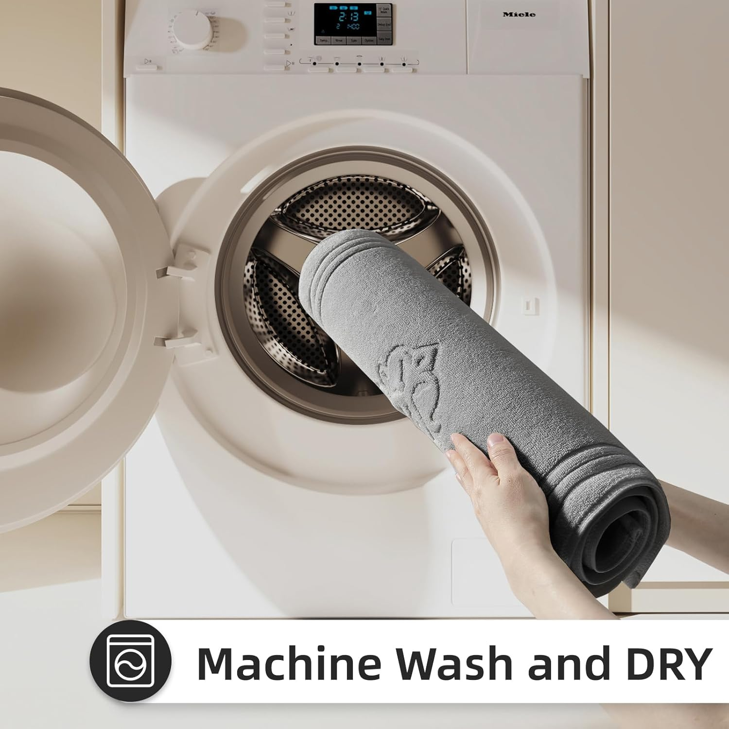 Luxury Bath Mats Set of 2 50 X 80Cm Extra Large Premium Combed Cotton Super Soft & Absorbent Bathroom Floor Towels Hotel Quality Machine Washable (Not Bath Rug) (Gray) image number 3