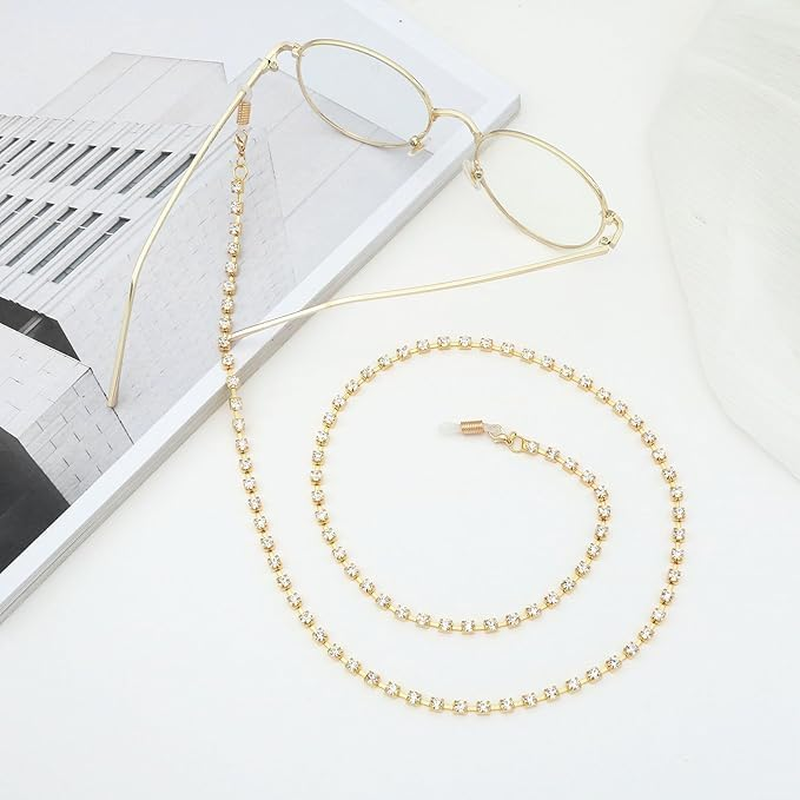 Women Rhinestone Diamond Eyeglass Chain Non-Slip Sunglasses Chain Glasses Chain 1PCS image number 3