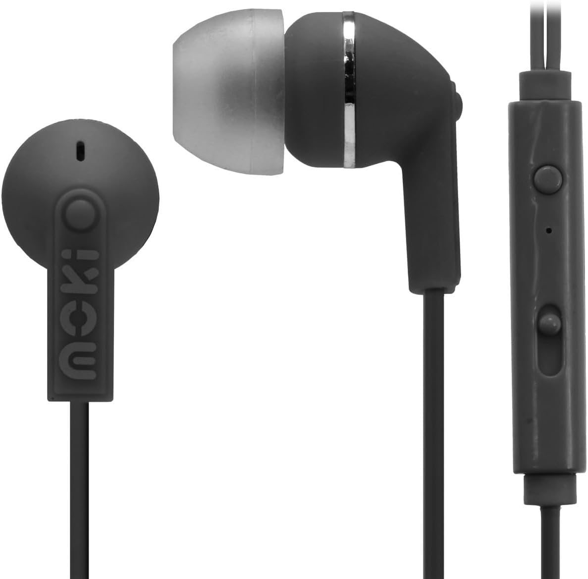 Moki Noise Isolation Earbuds with Microphone and Control, Black
