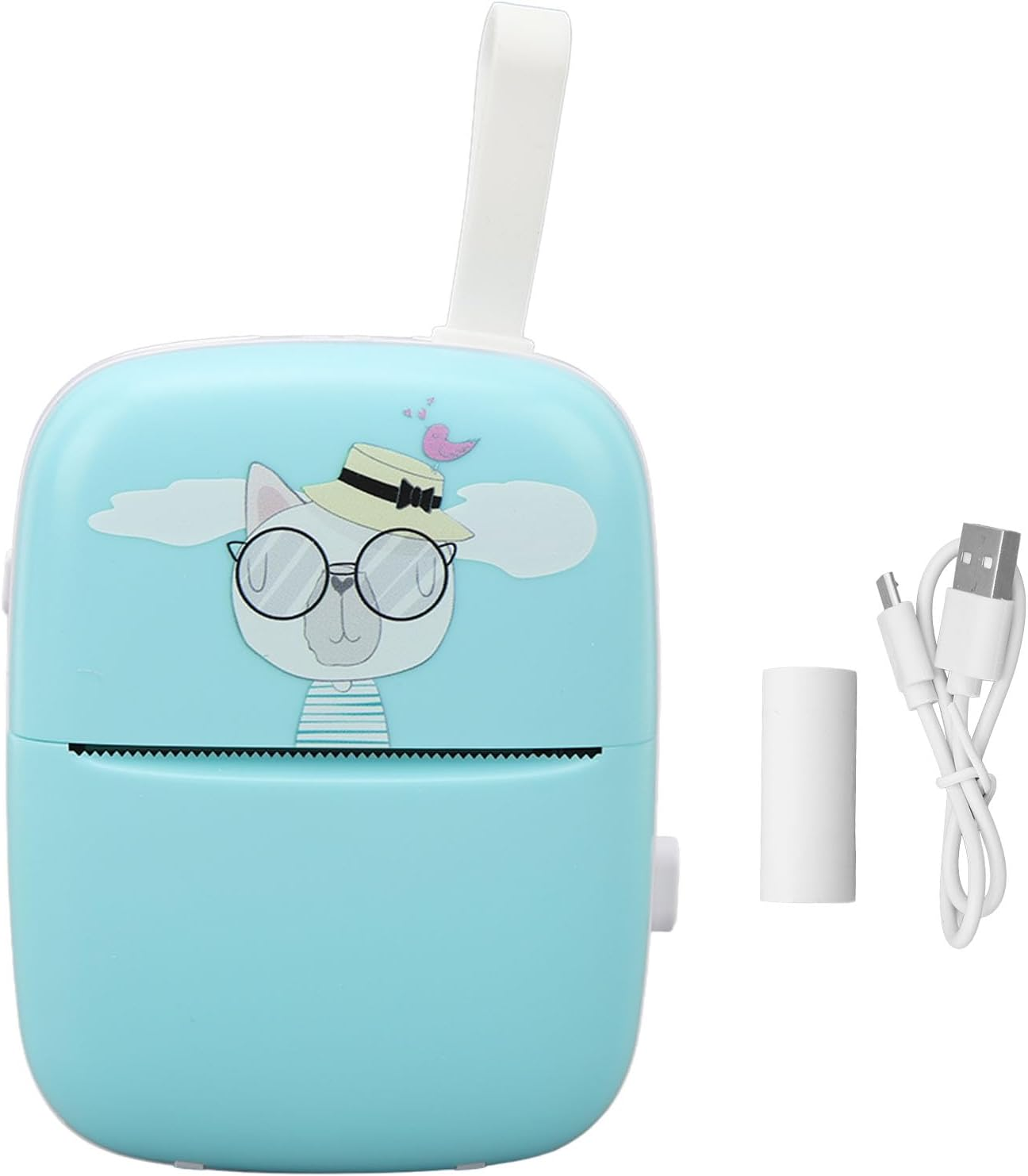 Printer, Portable Thermal Printer, Sticker Maker Machine Mini Printer, Label Printer Home Photo Scrapbook Small Printer for Learning Assistance, Study Notes, Picture (Blue) image number 3