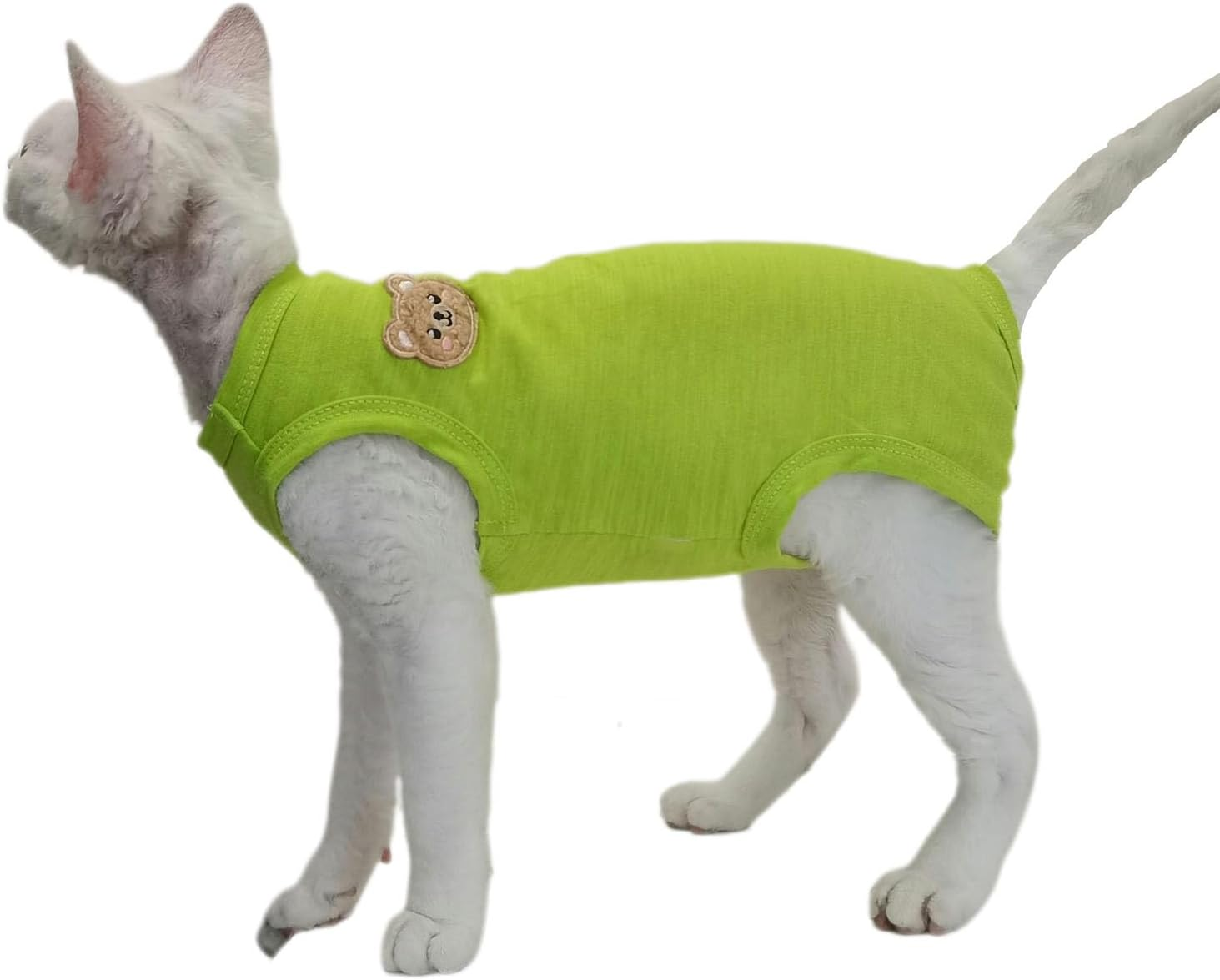 IUOUTG Hairless Sphynx Cat Clothes Breathable Four Leg Cotton Cat Pajamas Girl Kitten Pullover Vest Soft Boy Pet Clothes Kitten Shirts Cat Apparel for Cornish Rex Devon