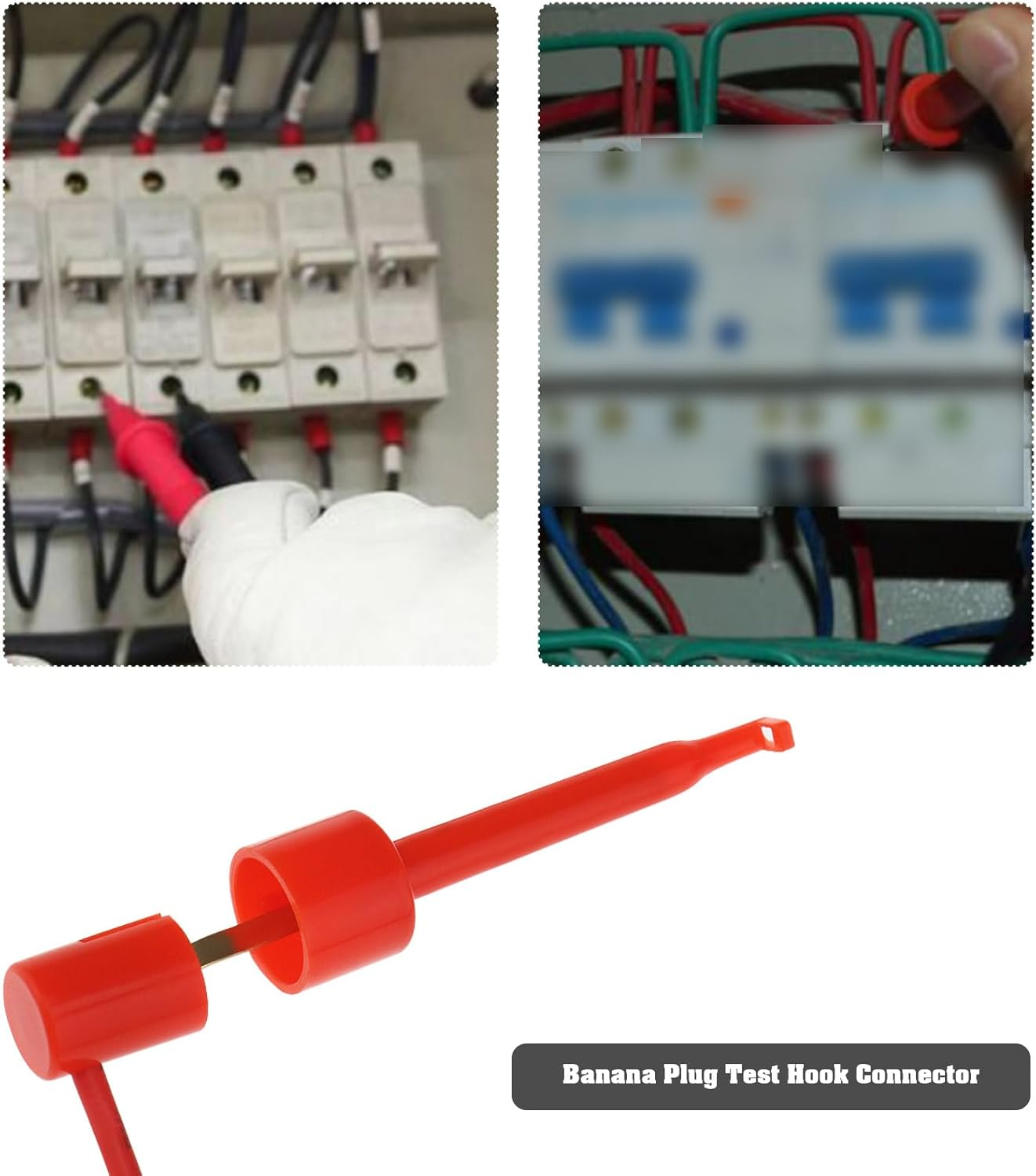 4Pcs 4Mm Banana Plug Micro Gripper Test Hook Clamp Gold Plated Connection Wire for Multimeter Electrical Testing Laboratory Application Red and Black image number 4