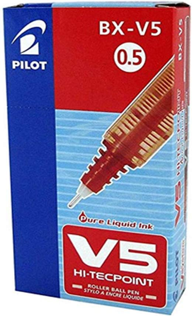 Pilot V5 Liquid Ink Rollerball 0.5 Mm Tip (Box of 12) - Red image number 3