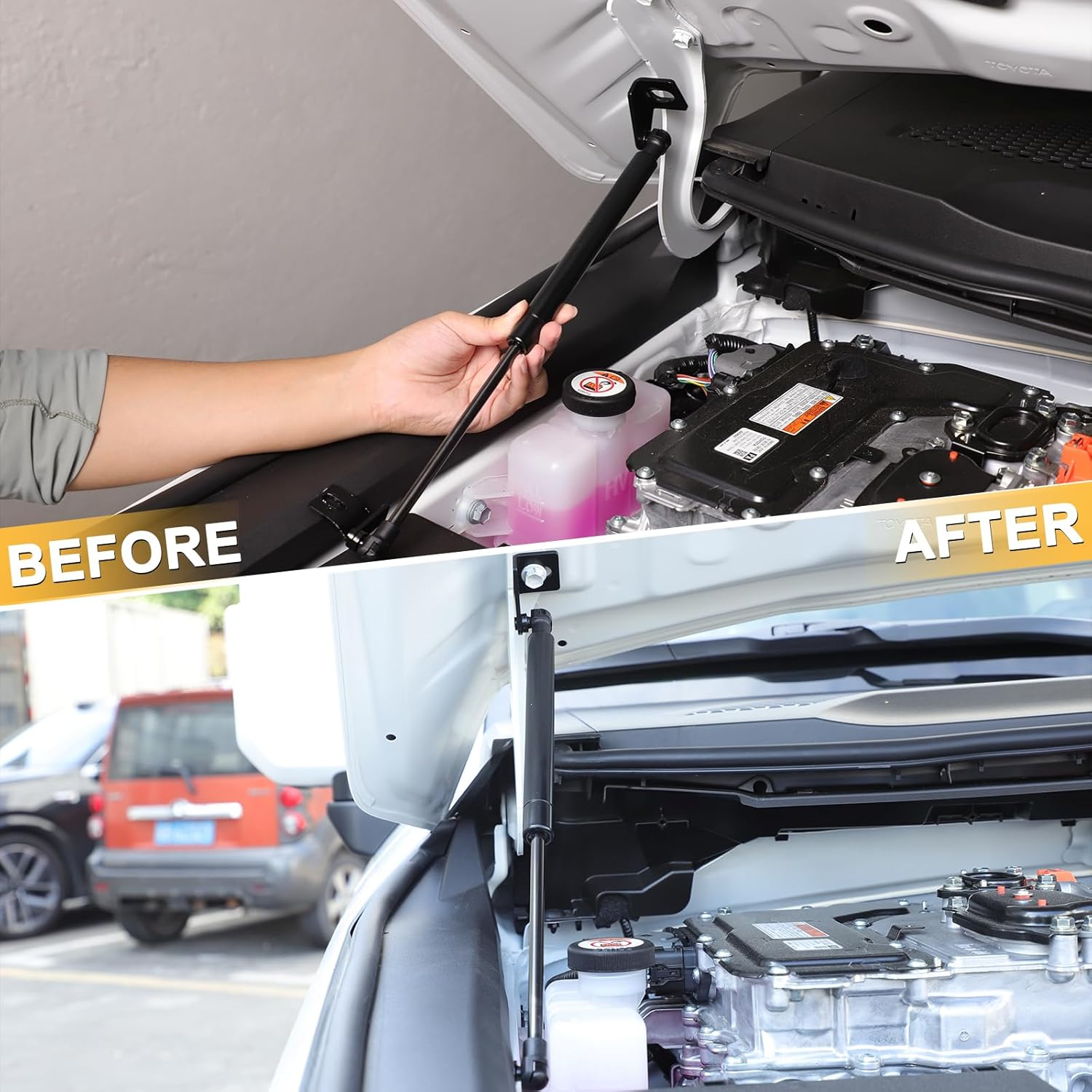 Yinaniutos Hood Lift Supports Struts Shocks Compatible with Toyota Land Cruiser 250 Prado J250 LC250 2024 2025, Front Hood Gas Springs Shocks Accessories, Carbon Steel