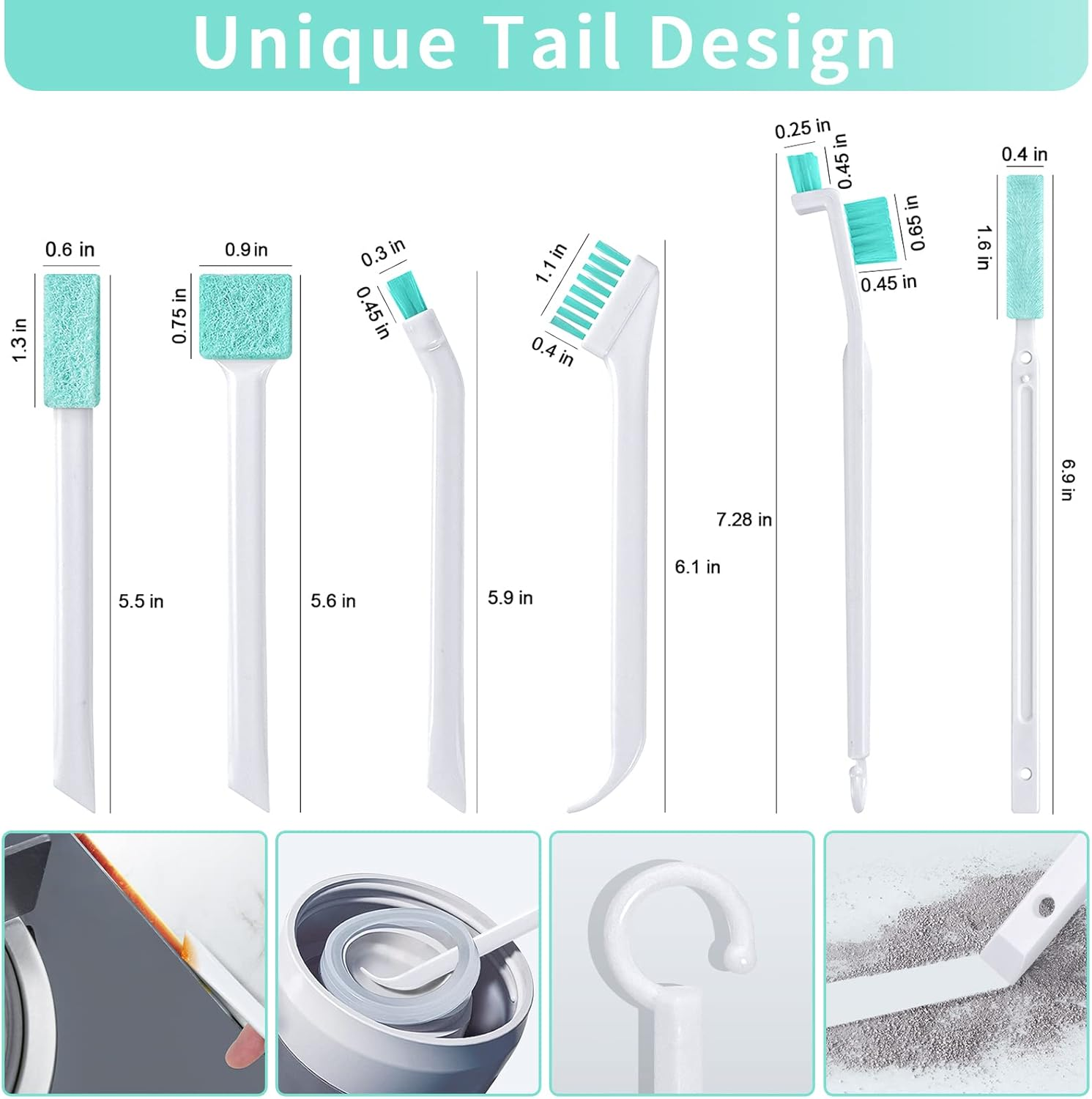 Small Cleaning Brush Tight Spaces, 8Pcs Crevice Cleaning Brushes Tool for Household Use, Tiny Cleaning Brush Mini Parts Humidifier Toaster image number 6