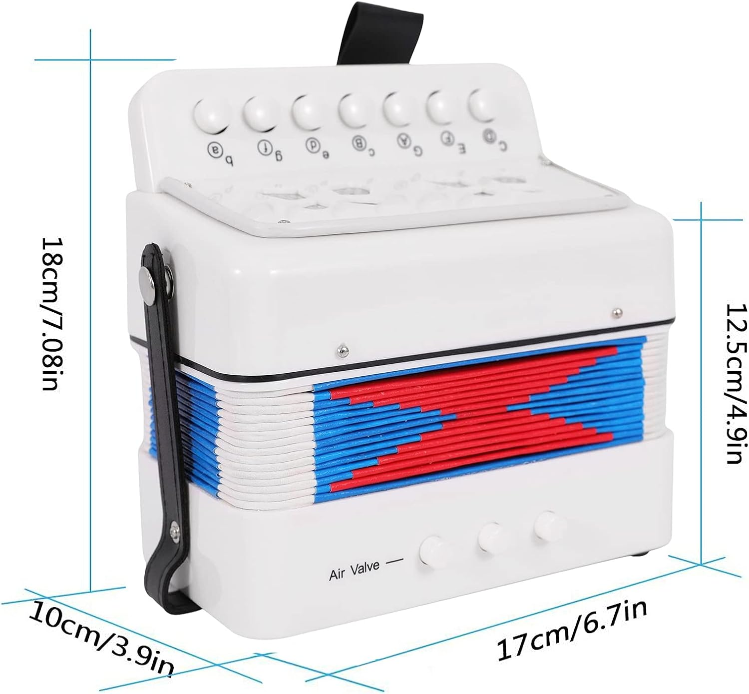 Accordion,10 Keys Control Accordion Musical Instruments Mini Accordion Instrument ABS Material Musical Instrument for Beginners image number 2