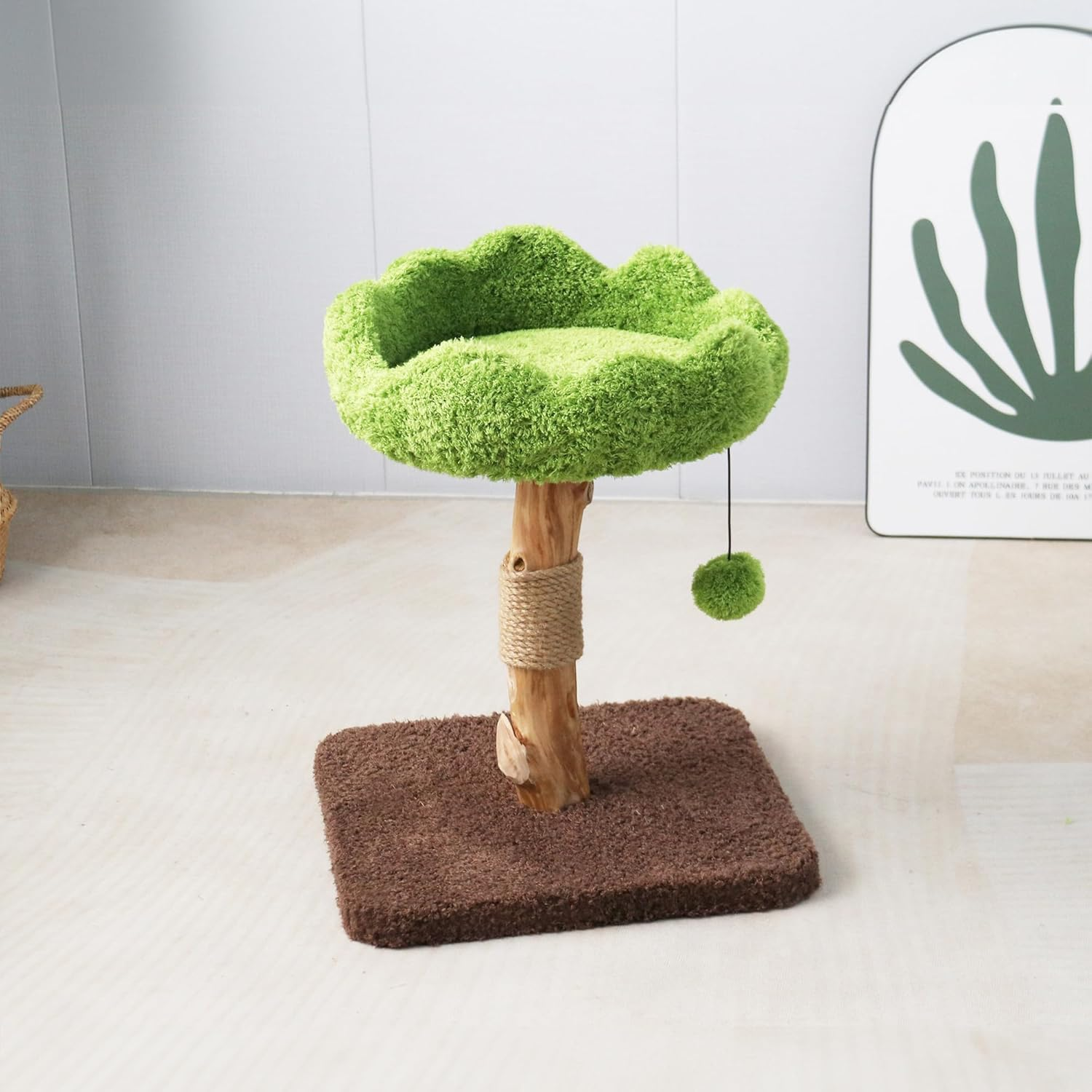 Cattitude Cat Scratch Post Treemendous - Cat Tower, Indoor Cats, Cat House, Cat Scratcher, Green&Brown, 56Cm Height image number 2