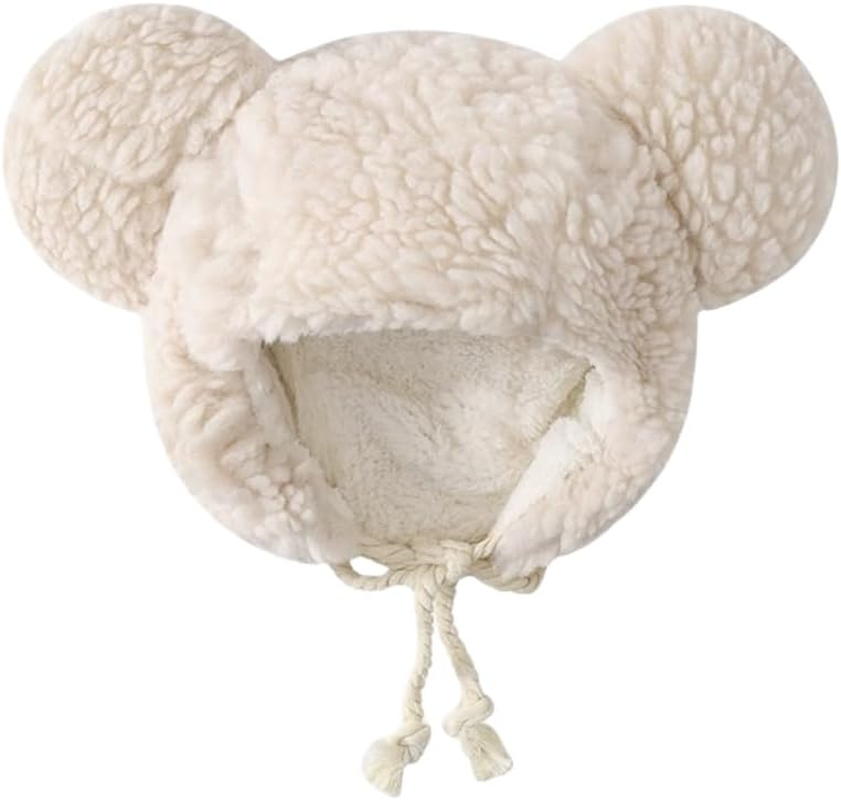 Women Earflap Hat Faux Fur Fuzzy Winter Cap Animal Cap with Ear Flaps Ushanka Cute Bear Plush Beanie for Girls Women Adult image number 3
