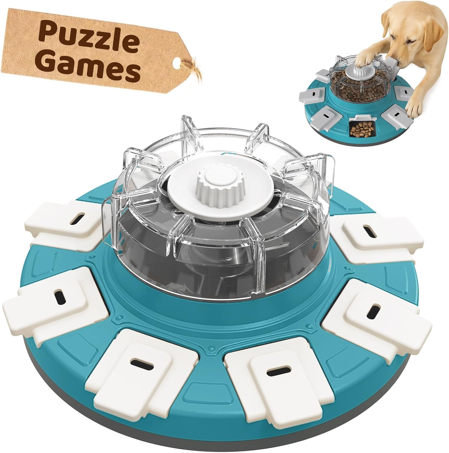 Interactive Dog Puzzle Toys - Treat Dispensing Slow Feeder Advanced-Level for Mental Stimulating and Boredom, Enrichment Dog Toy IQ Training for Small Medium Large Smart Dogs, Blue image number 2