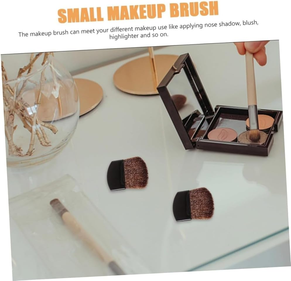 Mini Powder Blush Brush, 2Pcs Small Makeup Brush Facial Makeup Brush, Blush Brushes, Makeup Brushes and Tools image number 1