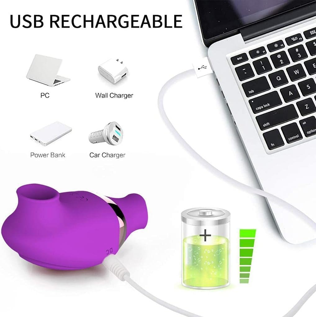 Sucking Toy Rechargeable Female Adult Toys - Female Sexual Pleasure Device Purple Powerful Tongue Sucking and Licking G Sucking Toy for Women Couple Underwear Stimulation image number 1