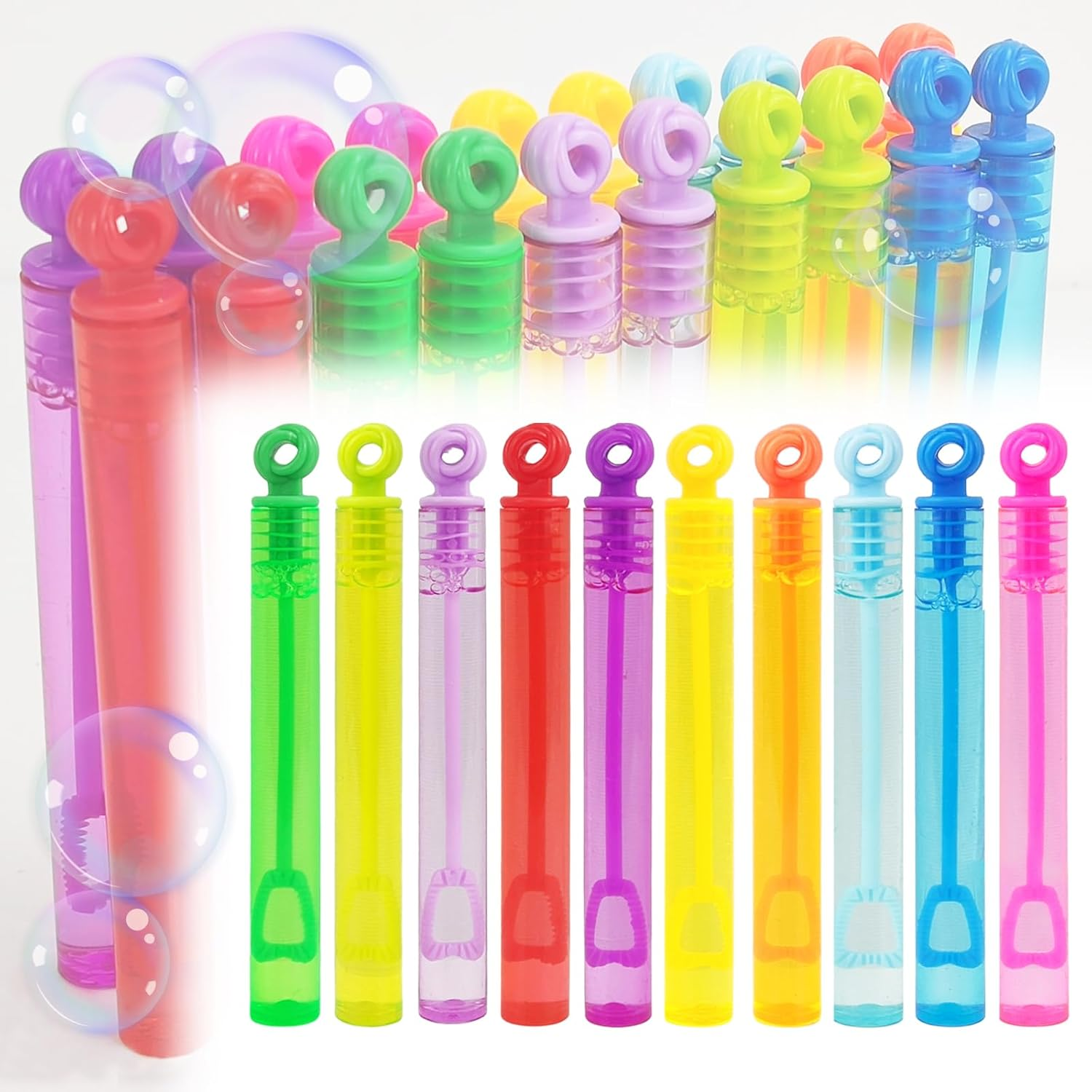 Bubbles Party Favors,20 Pack Mini Bubble Wand Bulk 10 Colors for Kids,As Goodie Bags Filler,Small Carnival Pinata Birthday Favors, Classroom School Reward,Summer Outdoor Toys,Small Toy Gift ﻿ image number 6