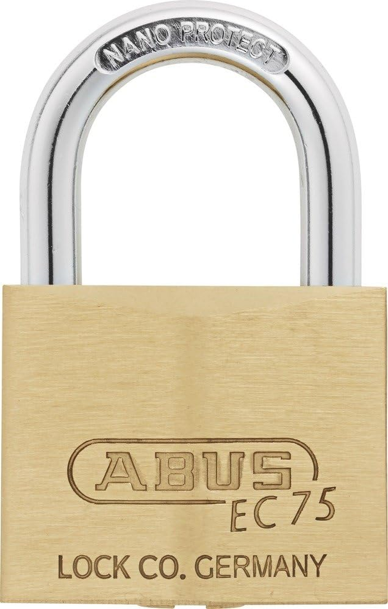 ABUS Marine Padlock 75IB/40 - Weatherproof - Brass Lock Body with Nickel Pearl Coating - ABUS Security Level 6 - Silver