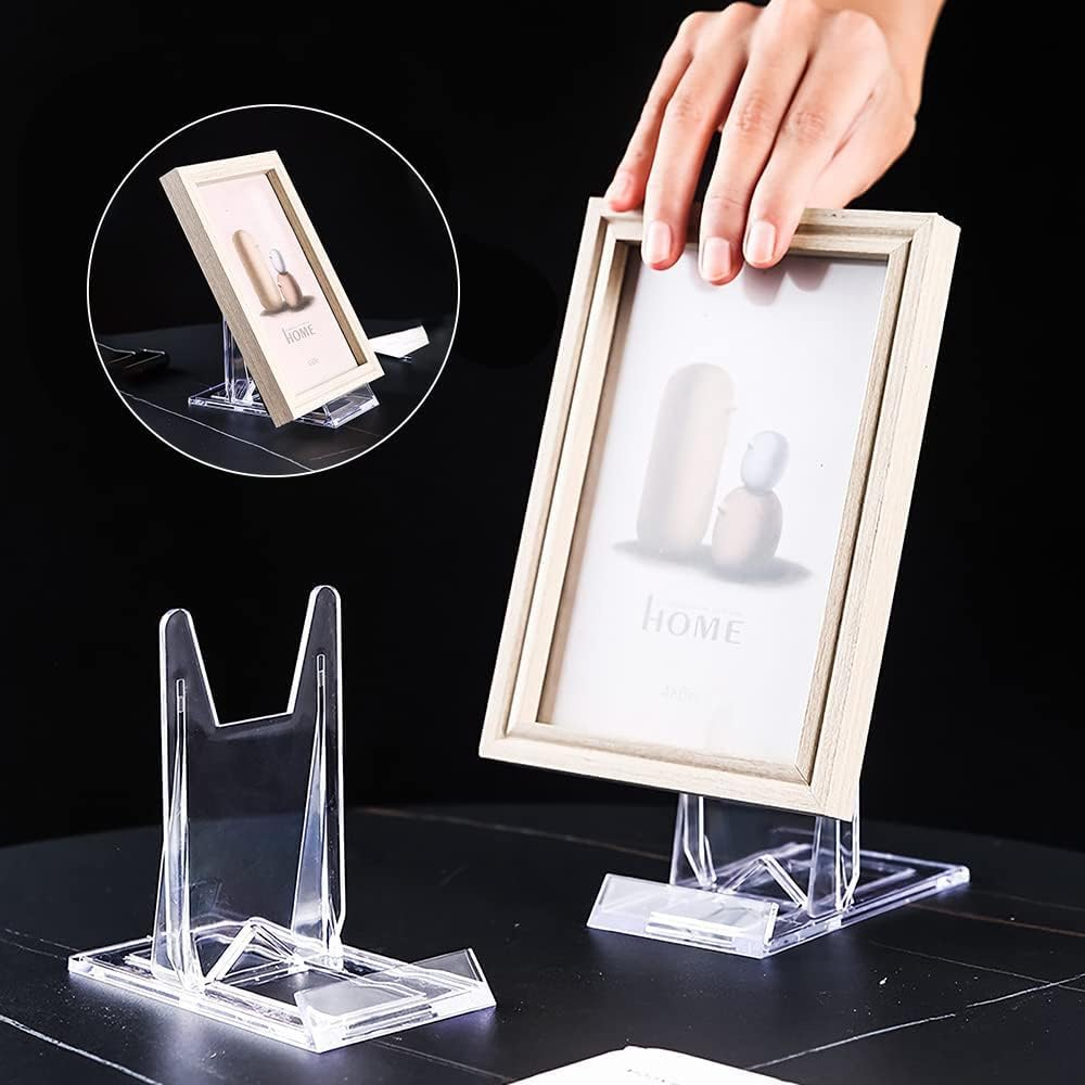 12 Pack Clear Acrylic Plate Stands - Plastic Display Holders & Mini Easels for Pictures or Plates - Ideal for Home, Office, Festival & Party Decor image number 5
