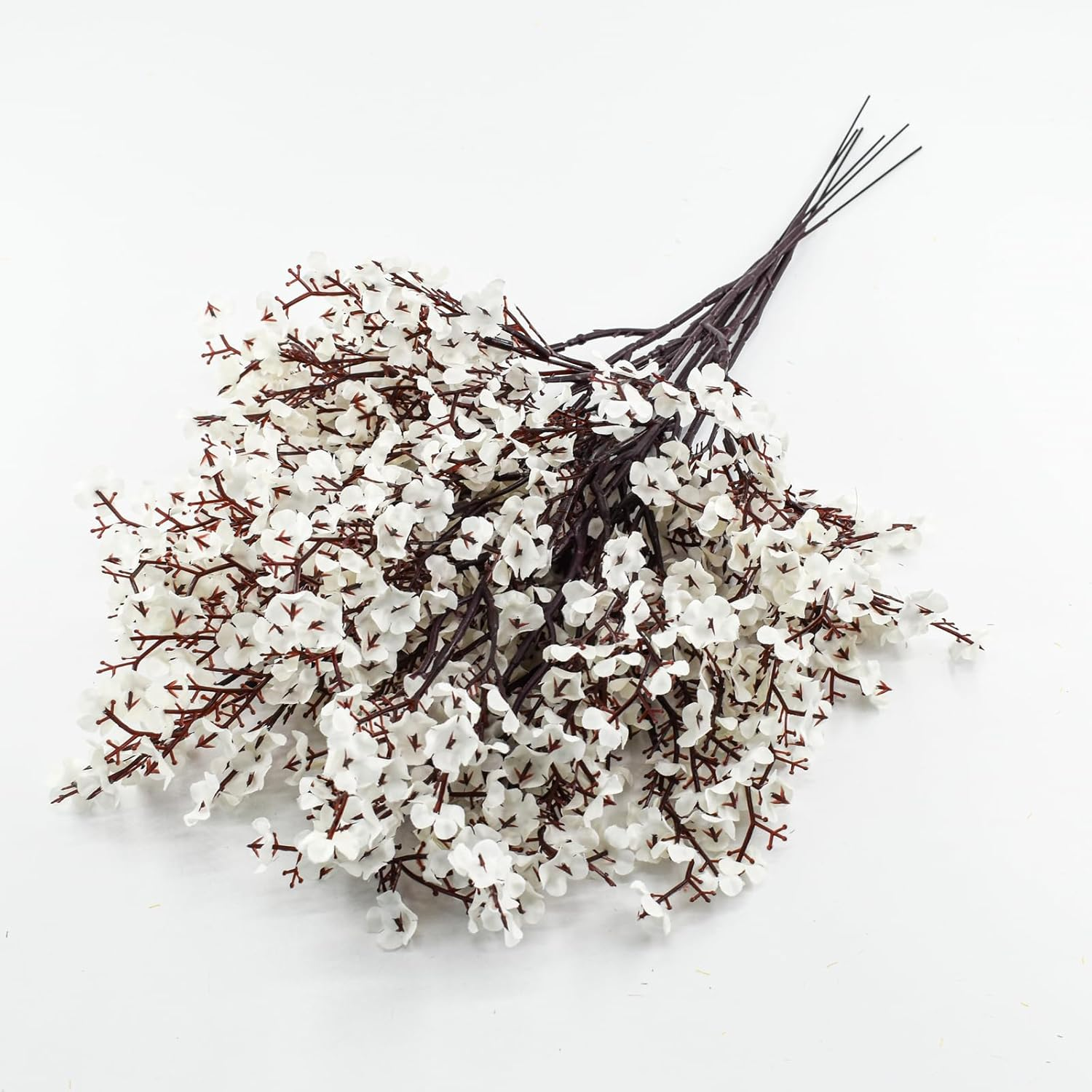 Bacucine Babys Breath Artificial Flowers 6Pcs Fake Flowers Real Touch Faux Gypsophila Bouquet for Home Wedding Party Table Decor (White) image number 4