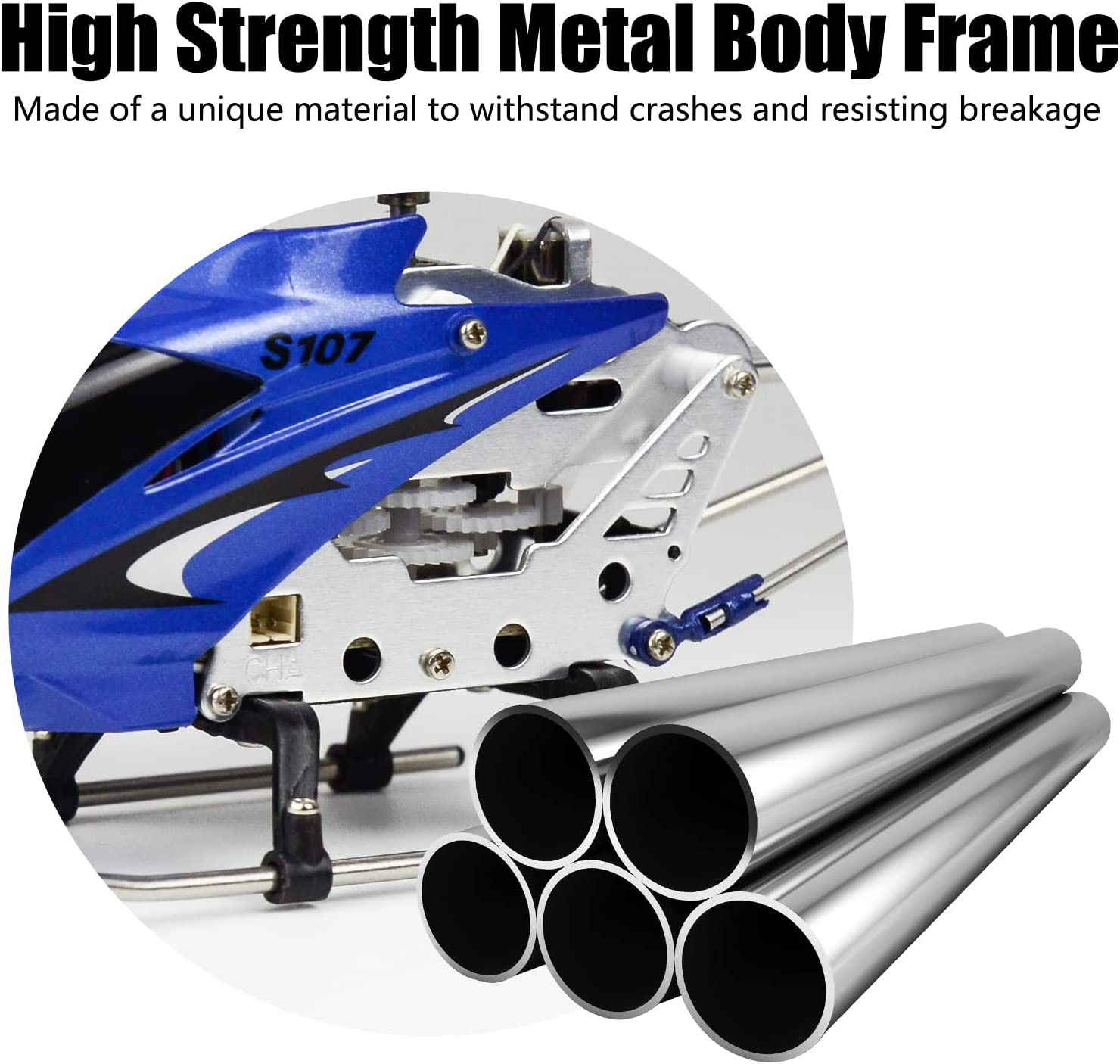 Cheerwing S107/S107G Phantom 3CH 3.5 Channel Mini RC Helicopter with Gyro Blue