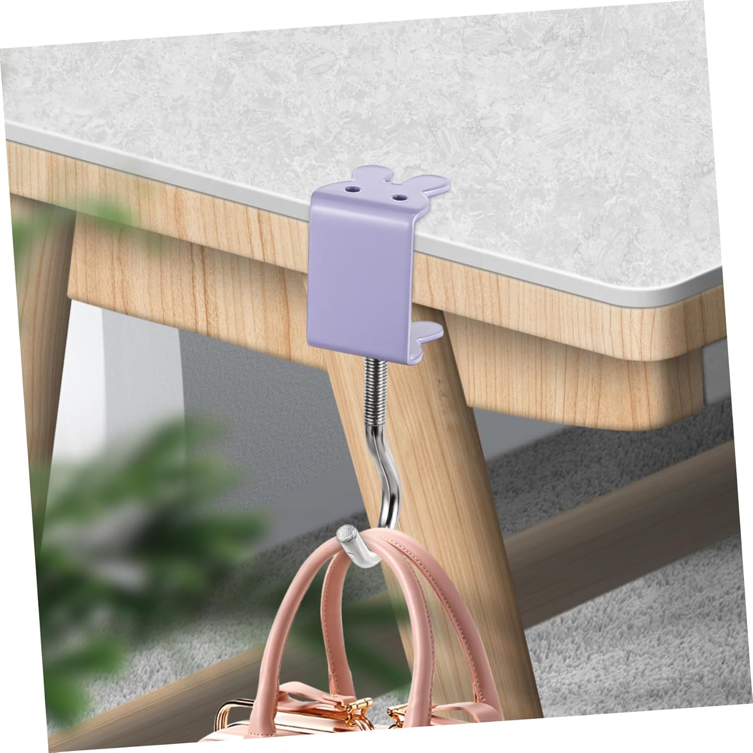 VILLFUL 4Pcs Desk Edge Hook Space Saving Bag Holder Clamps Metal Desk Hooks Office Accessories image number 3