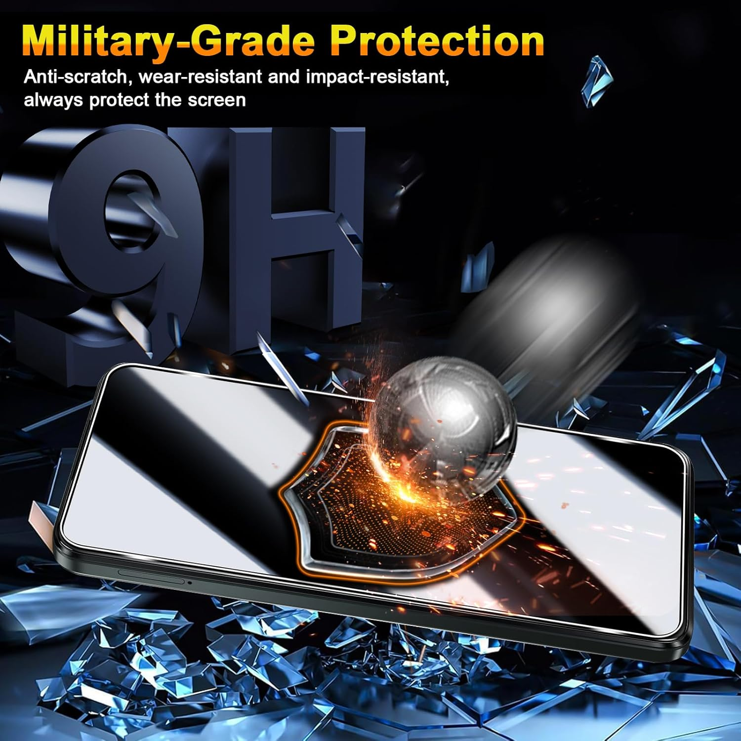 QULLOO Screen Protector for Motorola Moto G55, Pack of 2 Tempered Glass Screen Protector with 2 Camera Protection [9H Hardness Glass Film] [HD Clear Protective Glass] [Anti-Scratch Screen Protector] - Transparent -F6 image number 6