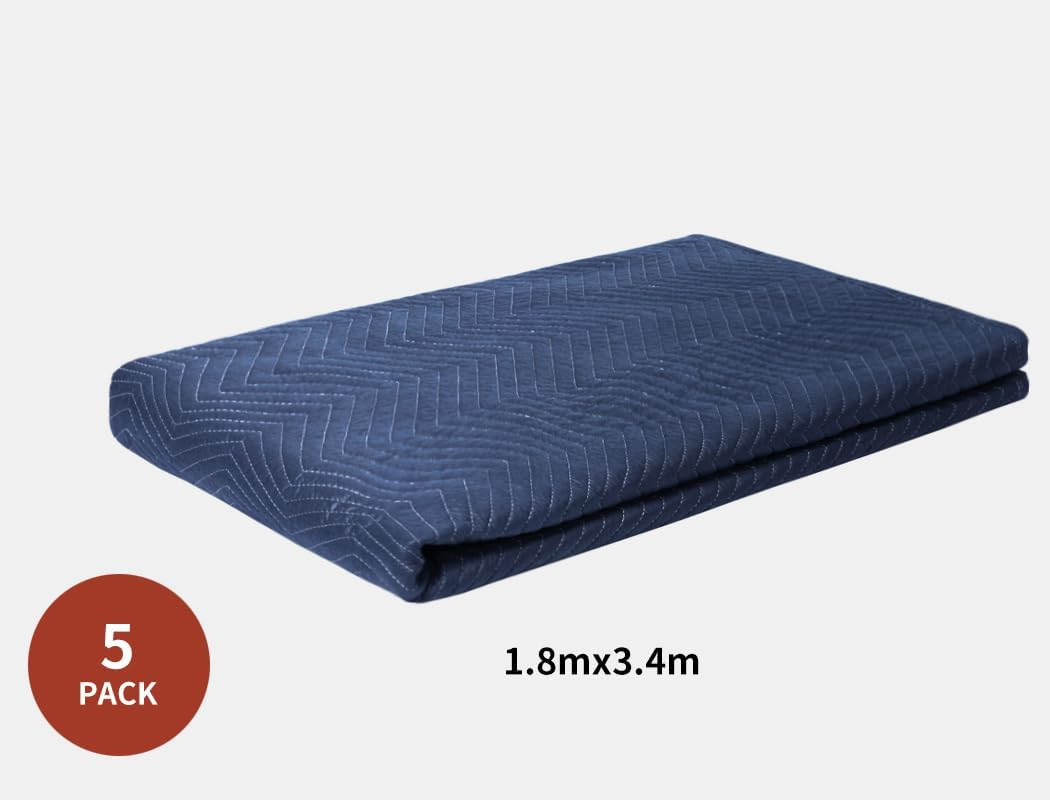 Traderight 5Pcs Moving Blanket Furniture Protection Quilted Removalist Pad 1.8Mx3.4M image number 2