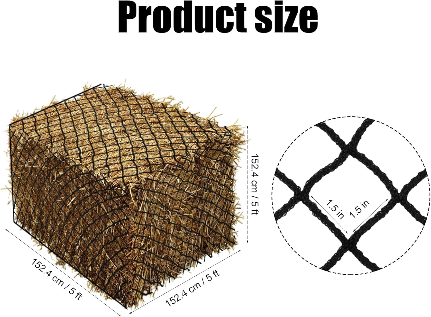 23Pcs Hay Bales for Horses, Large round Bale Hay Net Square Bale Slow Feed Hay Net Fit for 5X5X5 Feet round Hay Bales and 3X4X8 Feet Square Hay Bales for Farm Countryside image number 4