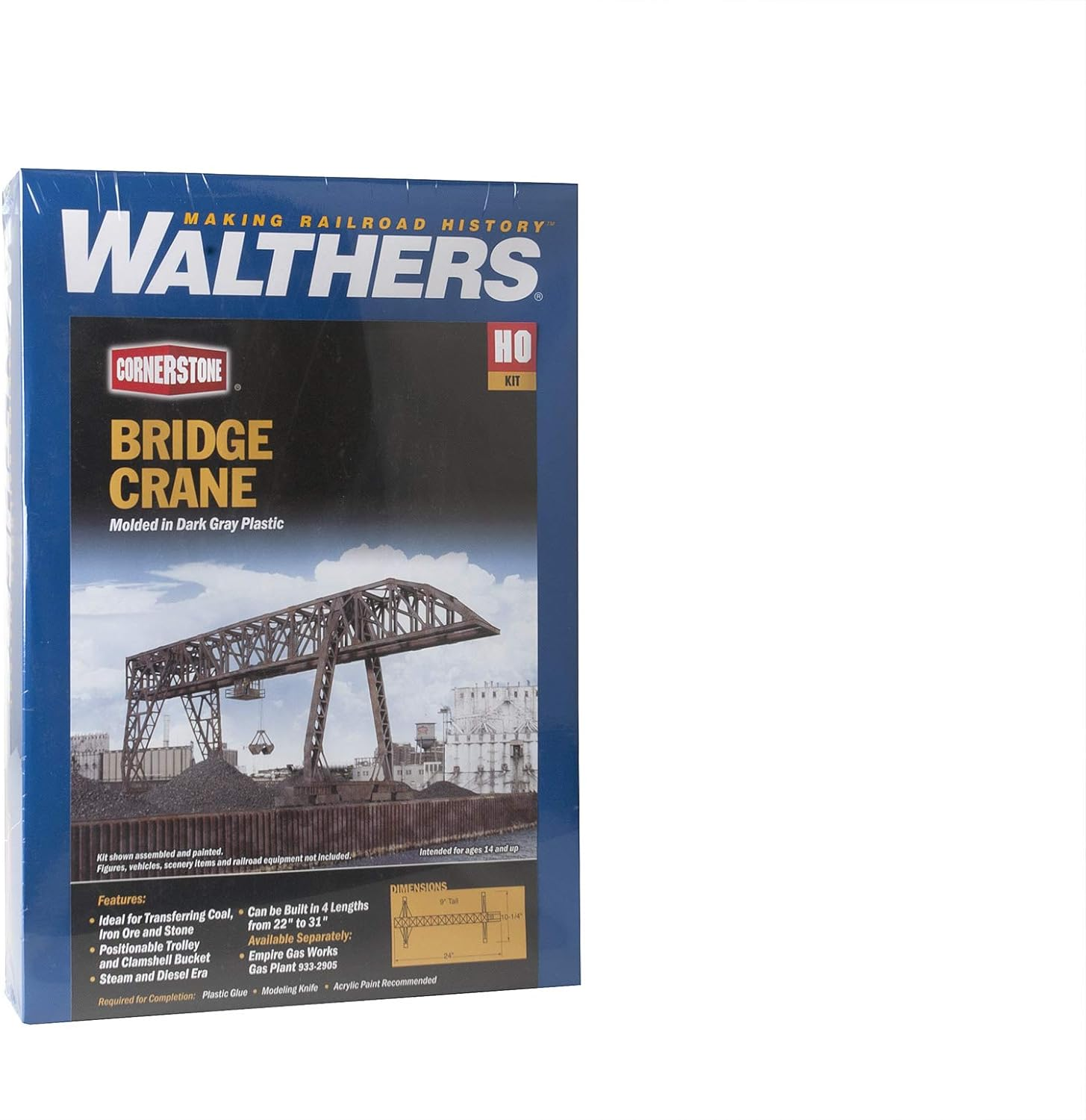 Walthers Cornerstone Series Kit HO Scale Street System- Arched Road Bridge - Bridge Crane