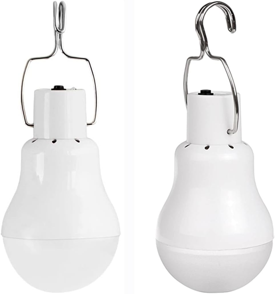 FLRONGSUN Solar Light Bulb Portable 350LM Solar Powered Camping Light Led Lantern Outdoor for Lamp Light Hiking Fishing Tent Indoor Shed Chicken Coop Hurricane Emergency with USB Chargeable(Pack of 2) image number 2