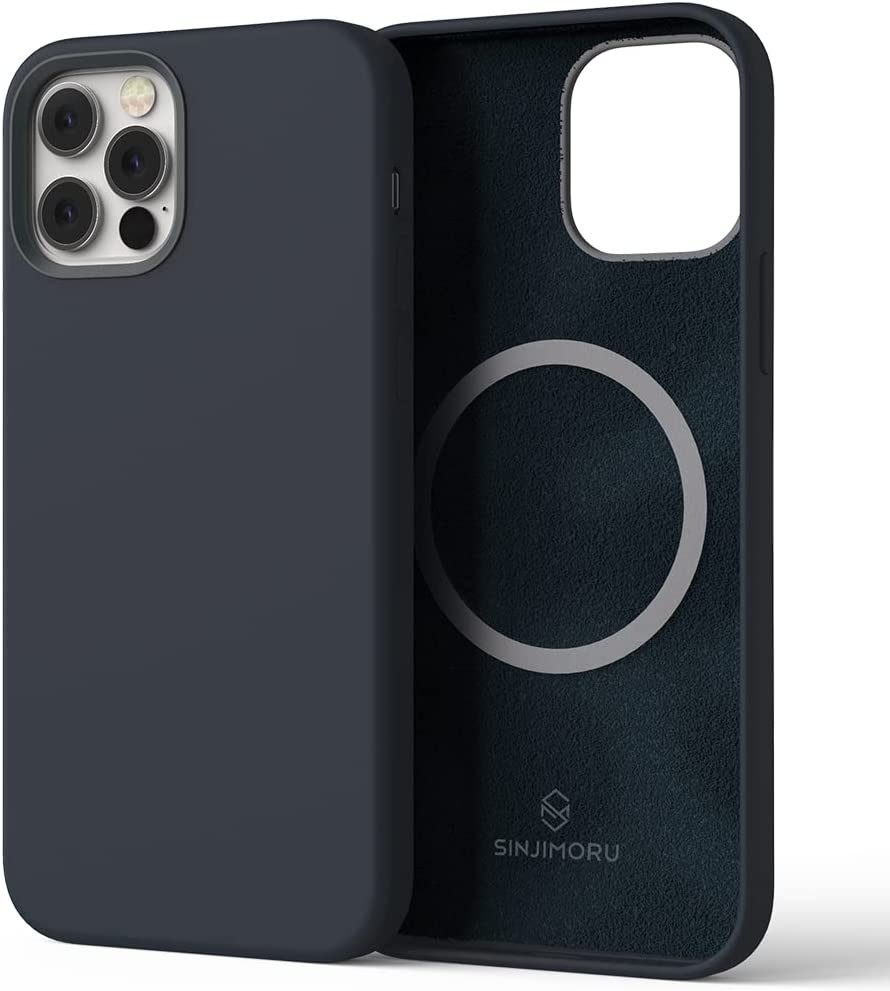Sinjimoru Magnetic Silicone Case for Iphone 12 Pro Max, Anti-Dust and Compatible with Magsafe, Iphone 12 Pro Max Silicone Case for Magsafe Navy image number 2