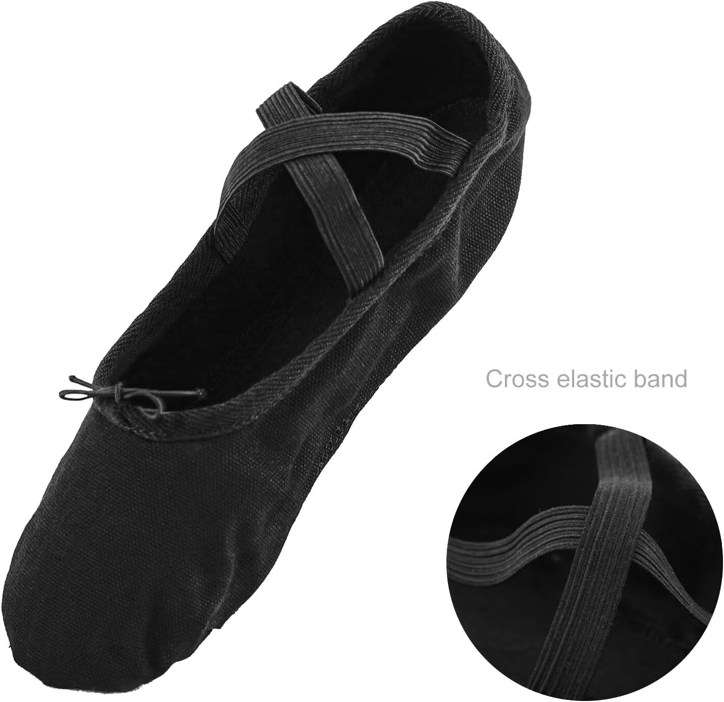 Women'S Ballet Dance Shoes Slippers Split Sole Canvas Practice Shoes for Kids/Girls/Adults image number 3