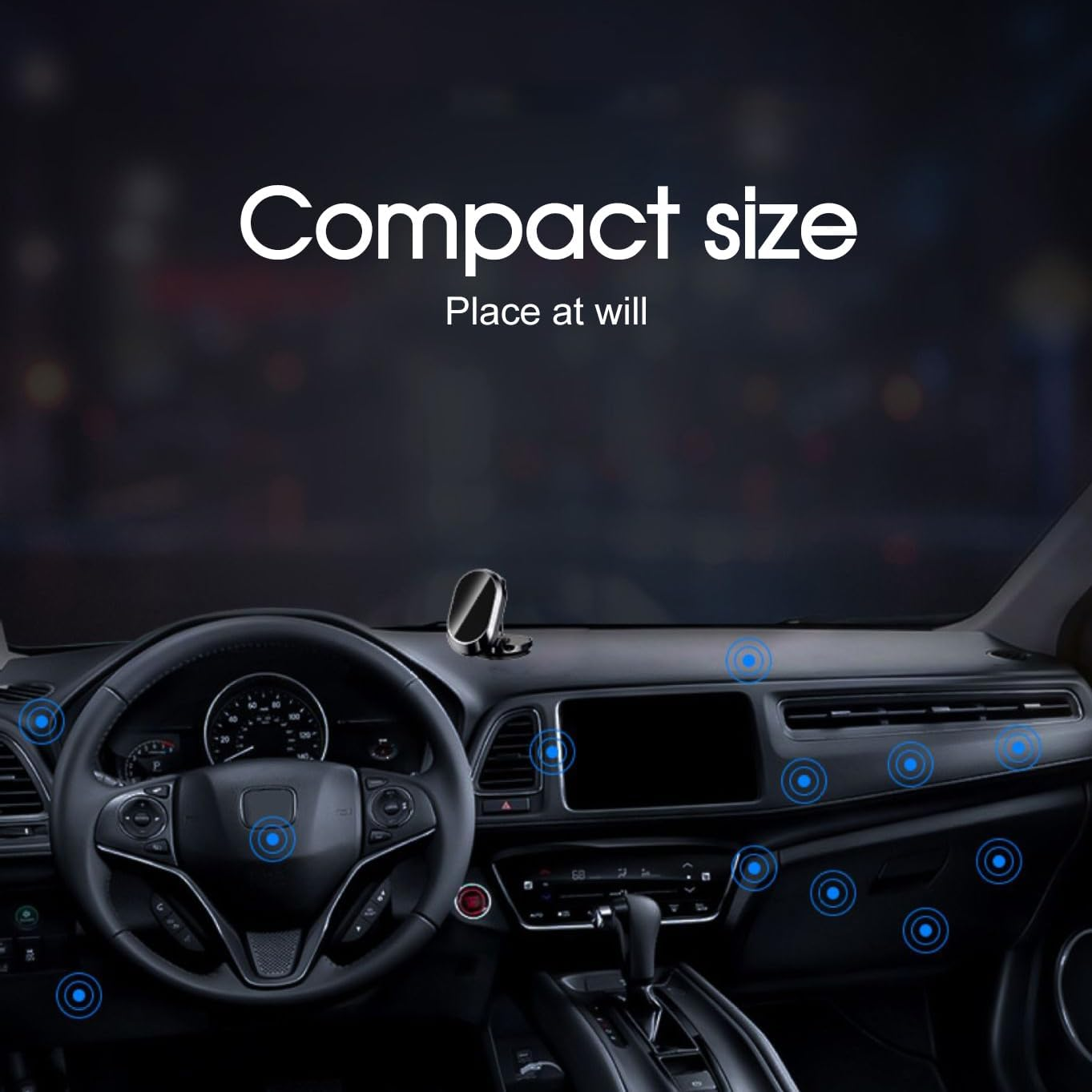 Tootoo Metal Magnetic Car Phone Holder Folding Magnet Dash Mount Mobile Phone Stand GPS Black/Silver (Black)