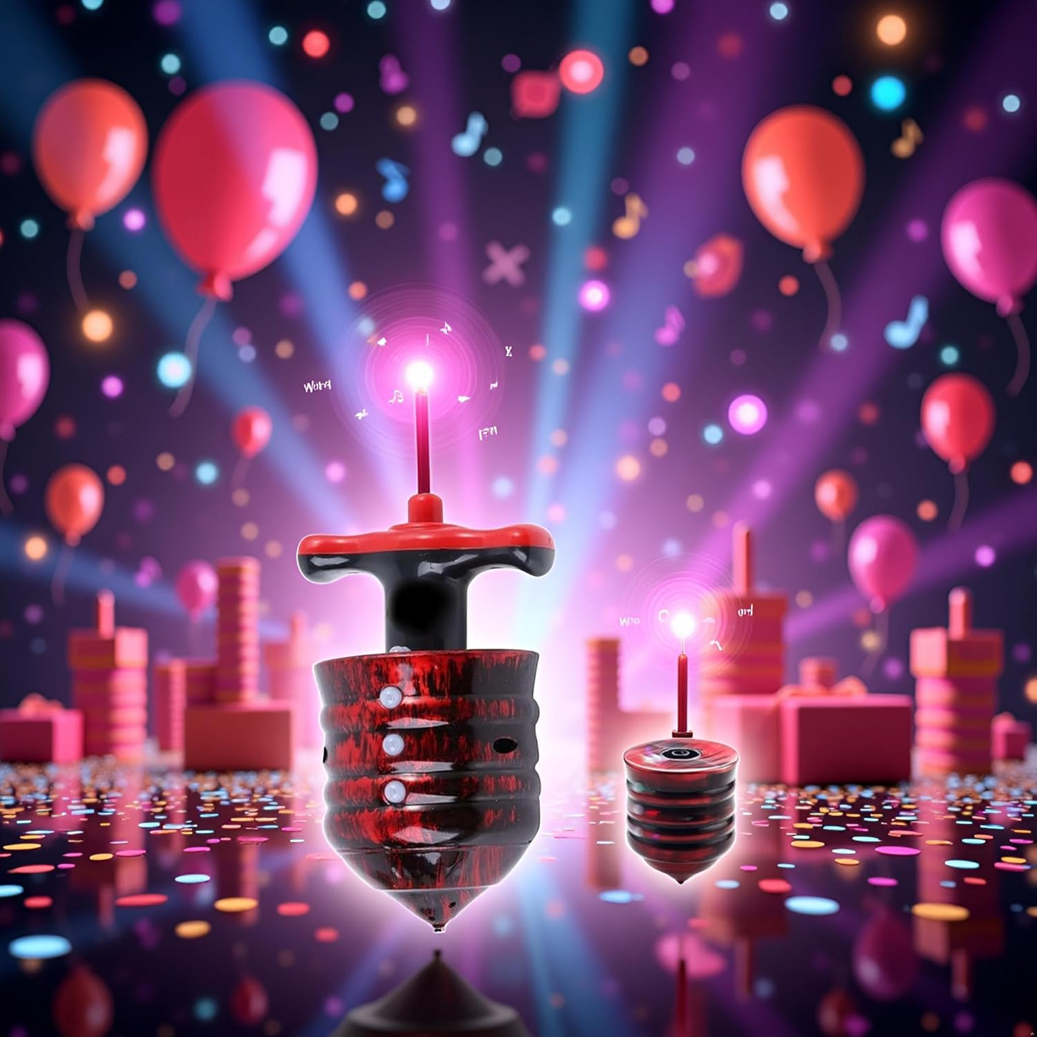 Funny Light up Music Spinning Tops, Light up Music Spinning Tops, Birthday Party Favors, Goodie Bag Fillers, Stocking Stuffers Tops image number 2