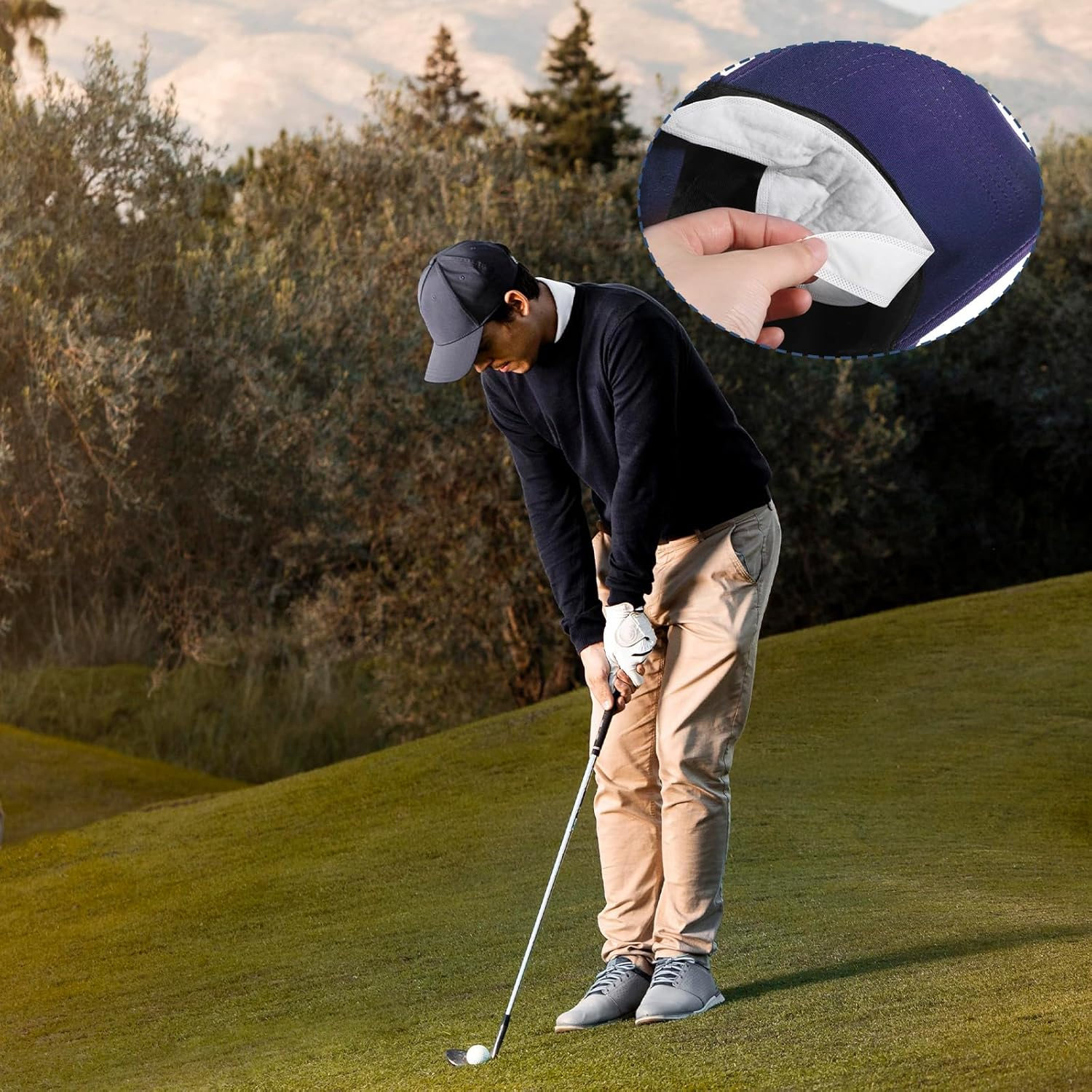 Piriuuo 50 Pcs Sweat Pads for Collar, Disposable Collar Protectors for Shirts Self-Adhesive, Invisible & Unflavored Neck Collars Sweat Pads for Women Men against Sweats & Stains image number 1