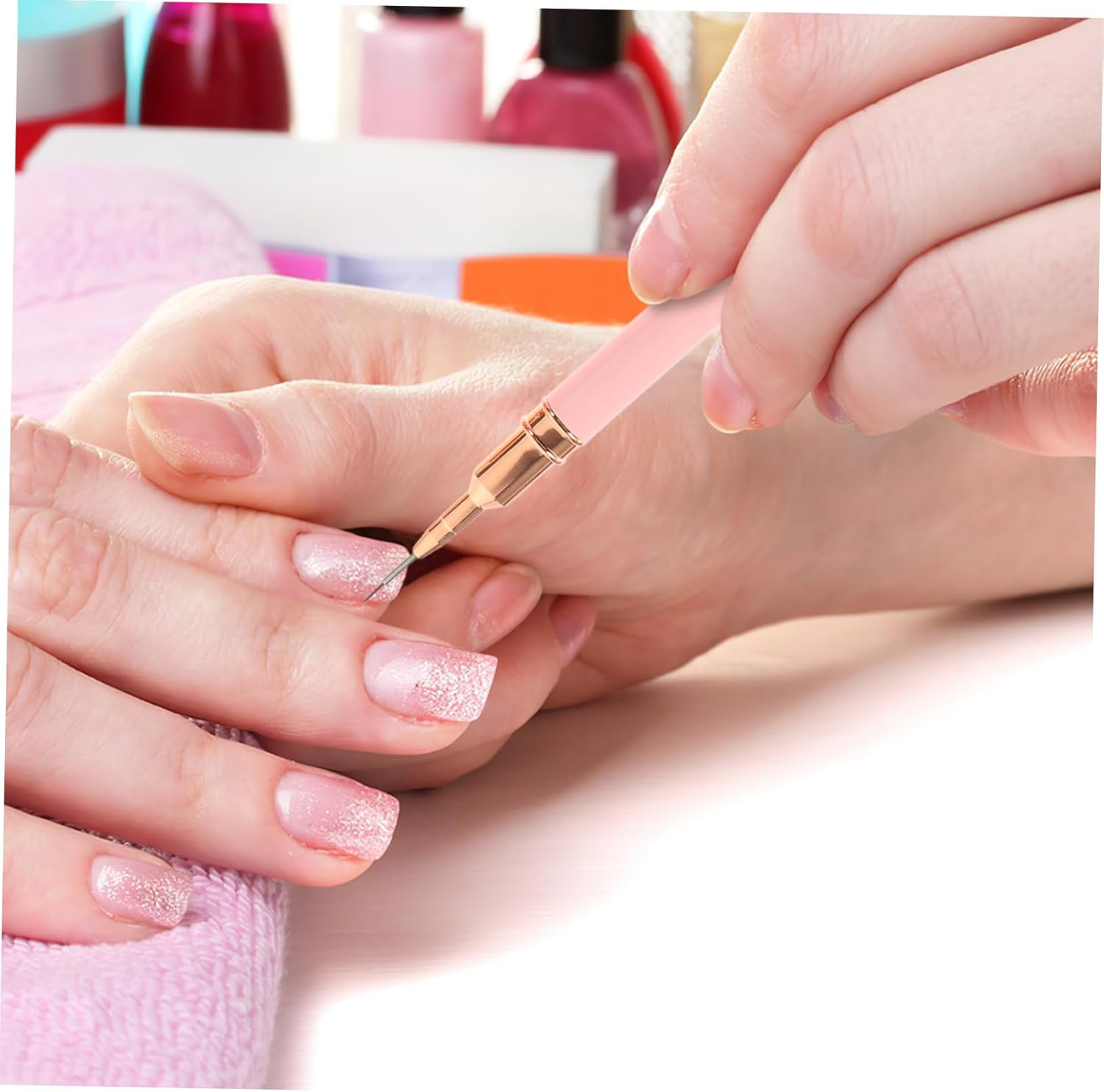 AUTSUPPL 5Pcs Nail Art Brushes Professional Nail Design Pens for Home Salon Flower Painting Tools image number 6